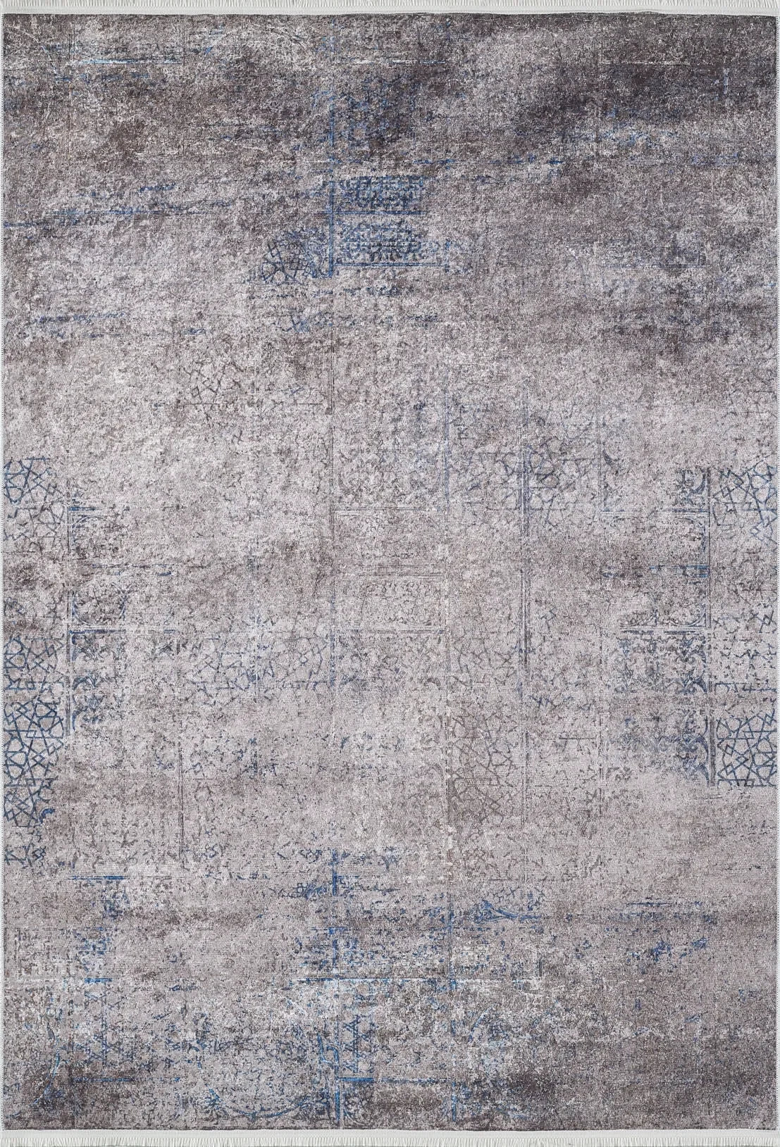 Kahverengi Lacivert Detaylı Modern Halı