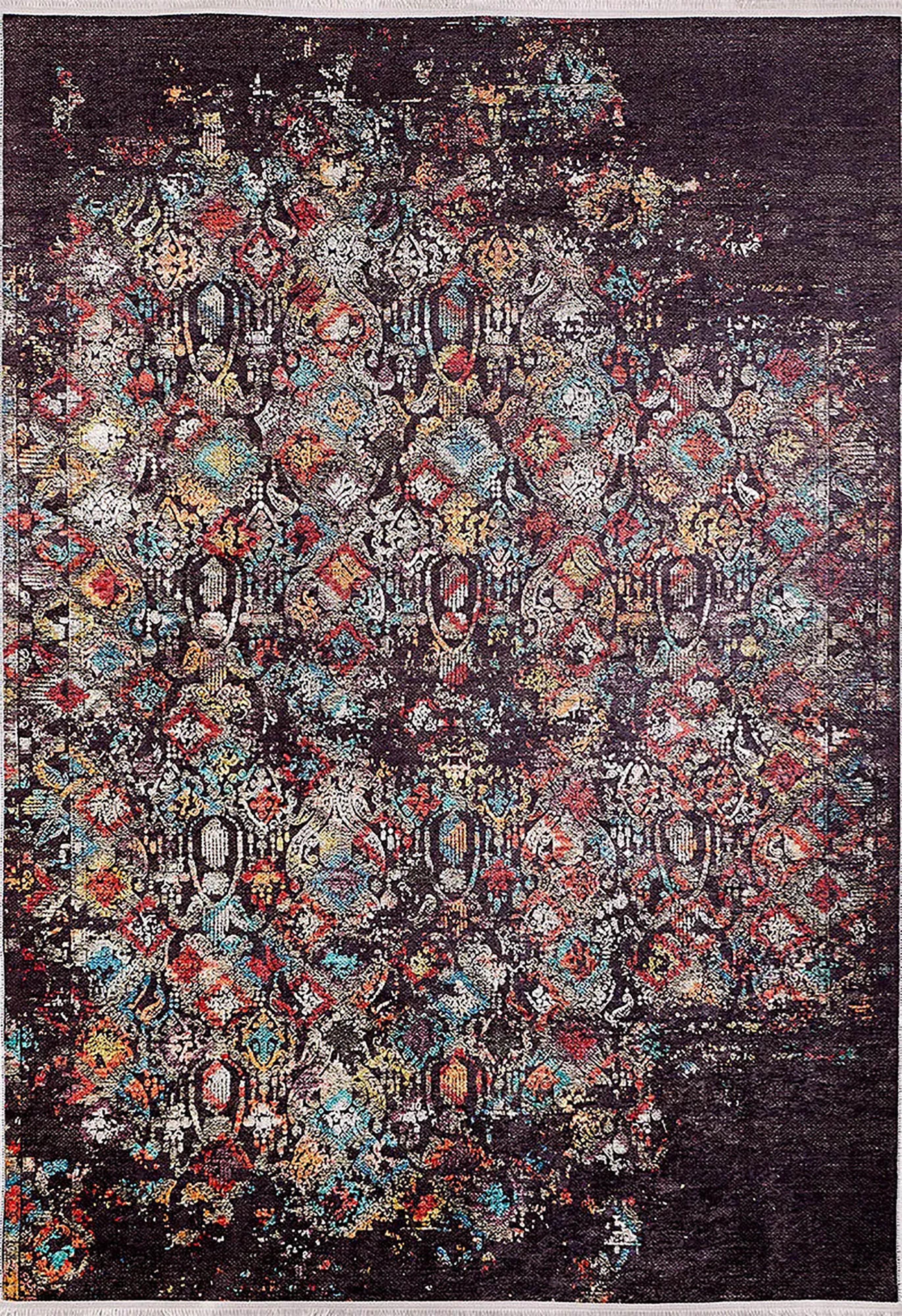 Kahverengi Modern Boho Geometrik Halı