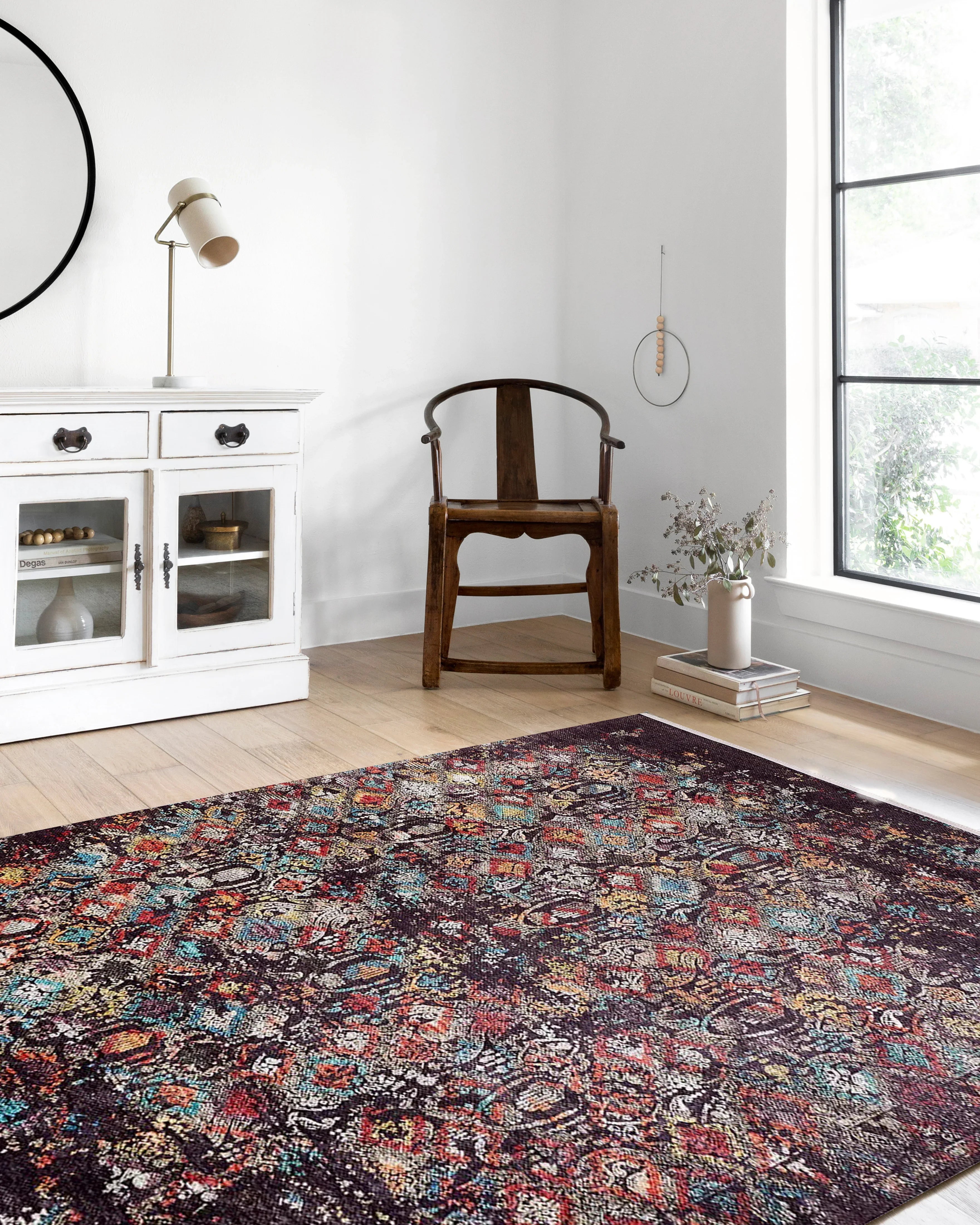 Kahverengi Modern Boho Geometrik Halı