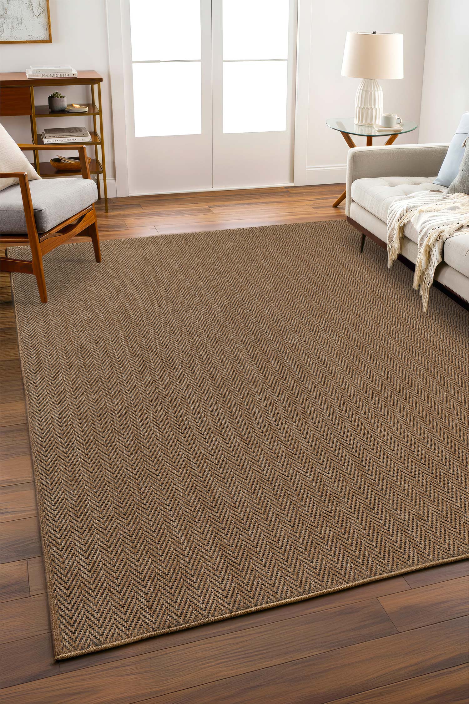 Kahve ve Siyah Balıksırtı Sisal Halı - FM03BL