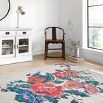Karabagh White Floral Decorative Rug - SH2000B