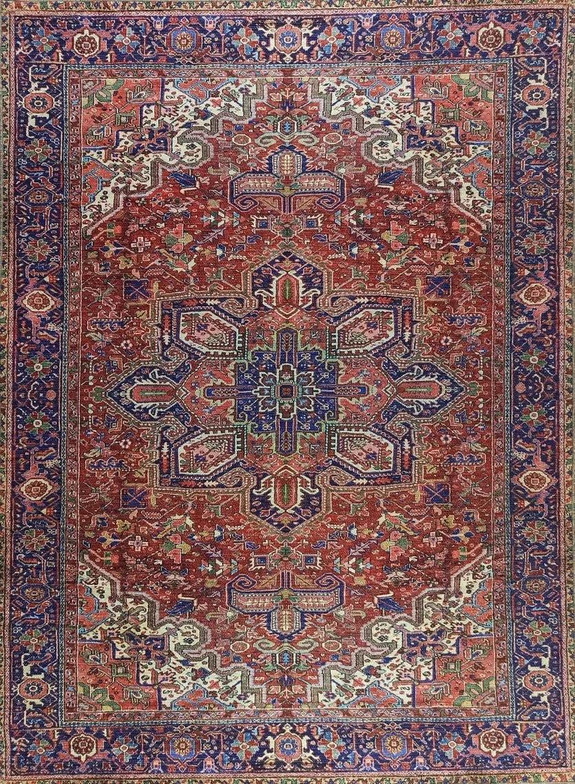 Kırmızı, Kiremit ve Bordo Tonlu Vintage Halı