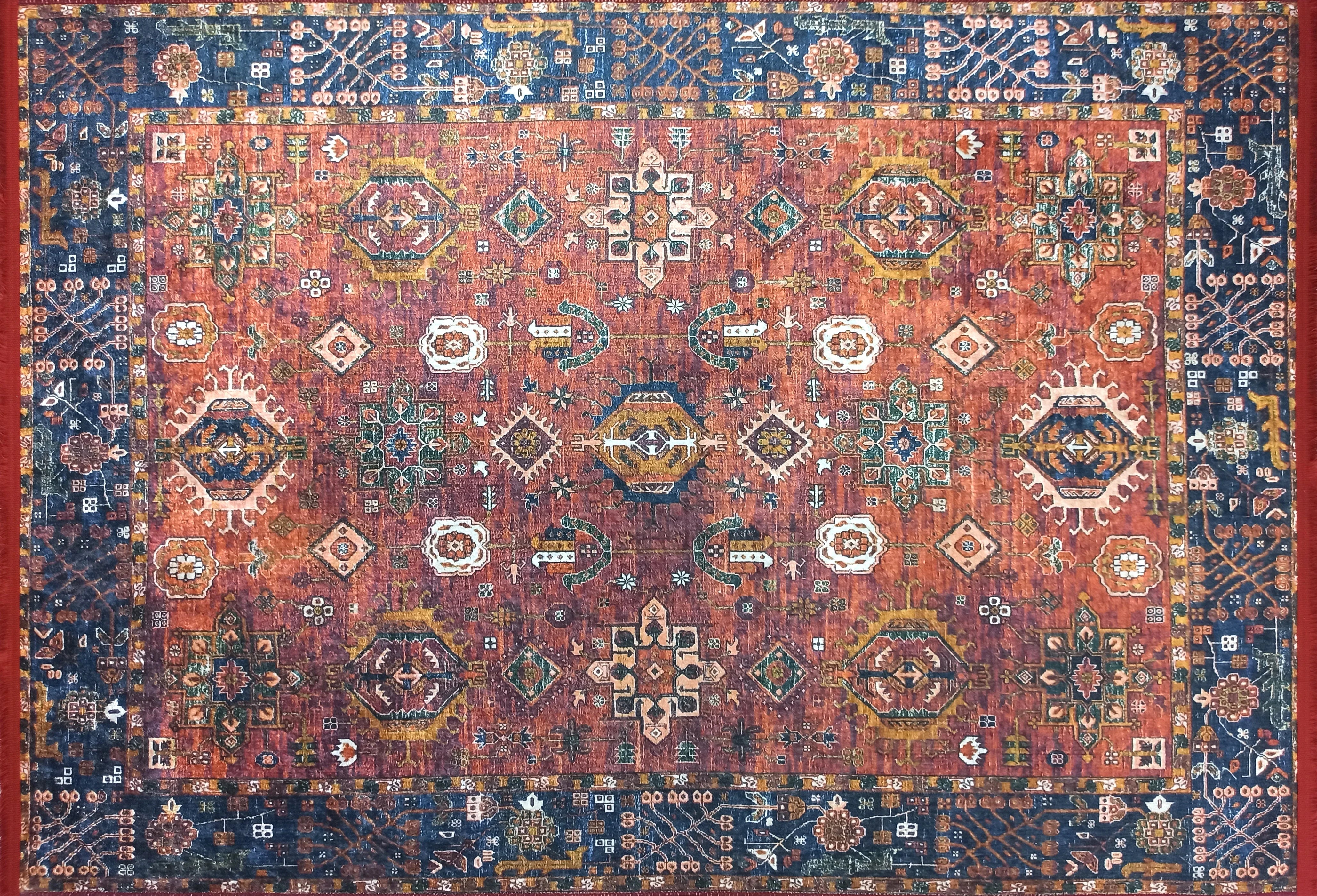Kırmızı Uşak Vintage Antik Halı