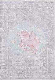 Kız Çocuk Odası Unicorn Desenli Halı