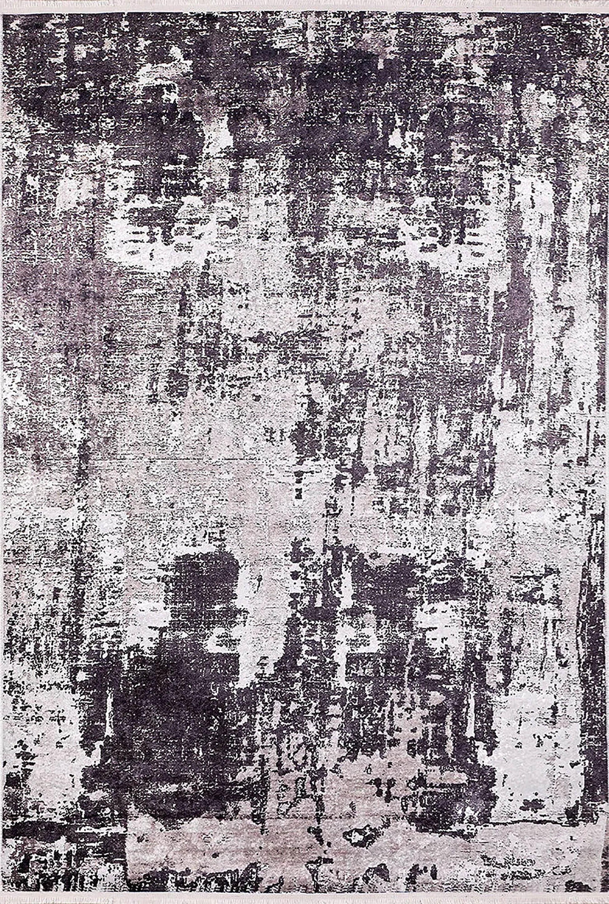 Koyu Füme ve Gri Modern Soyut Sanat Halısı