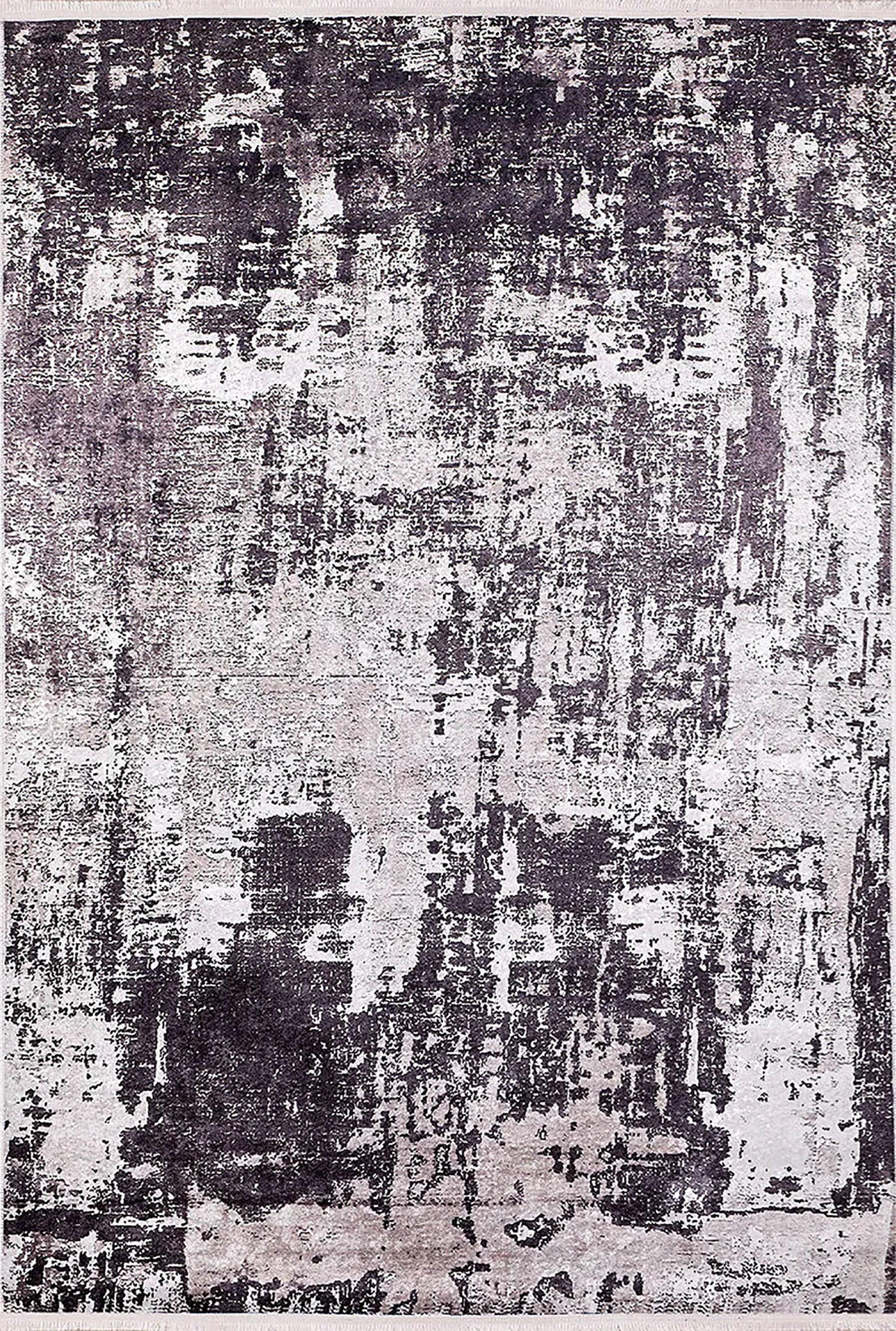 Koyu Füme ve Gri Modern Soyut Sanat Halısı
