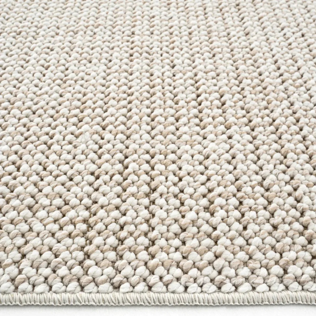 Krem Bej Bukle Dokulu Düz Renk Modern Halı