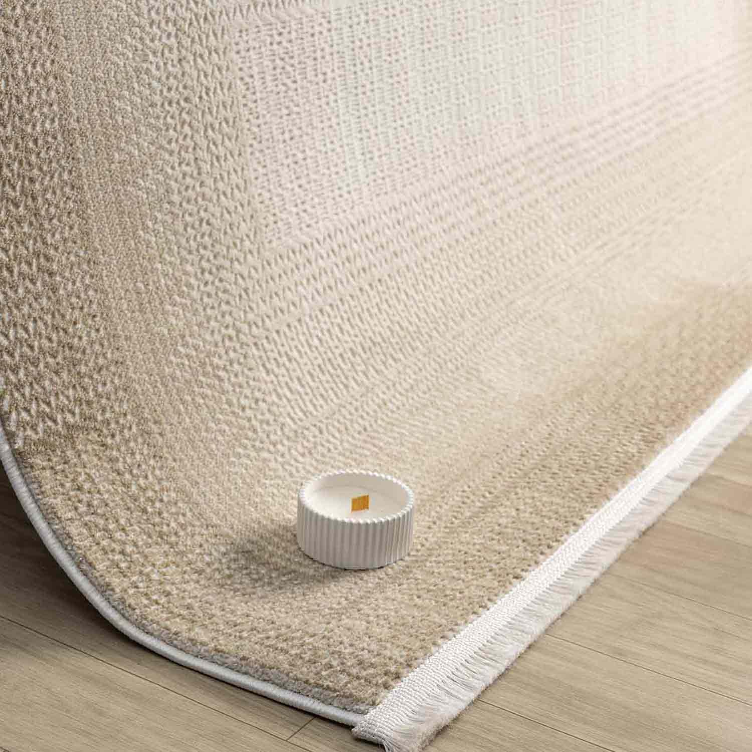Krem Bej Gradien Bordürlü Modern Halı
