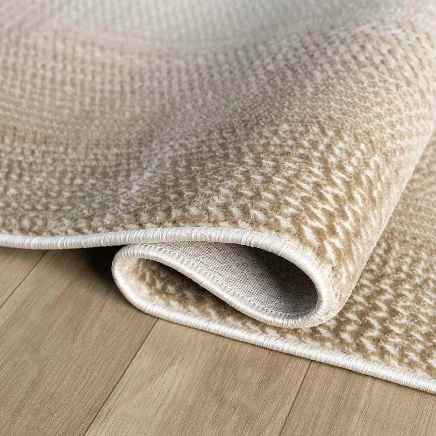 Krem Bej Gradien Bordürlü Modern Halı