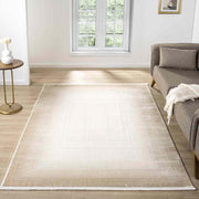 Krem Bej Gradien Bordürlü Modern Halı