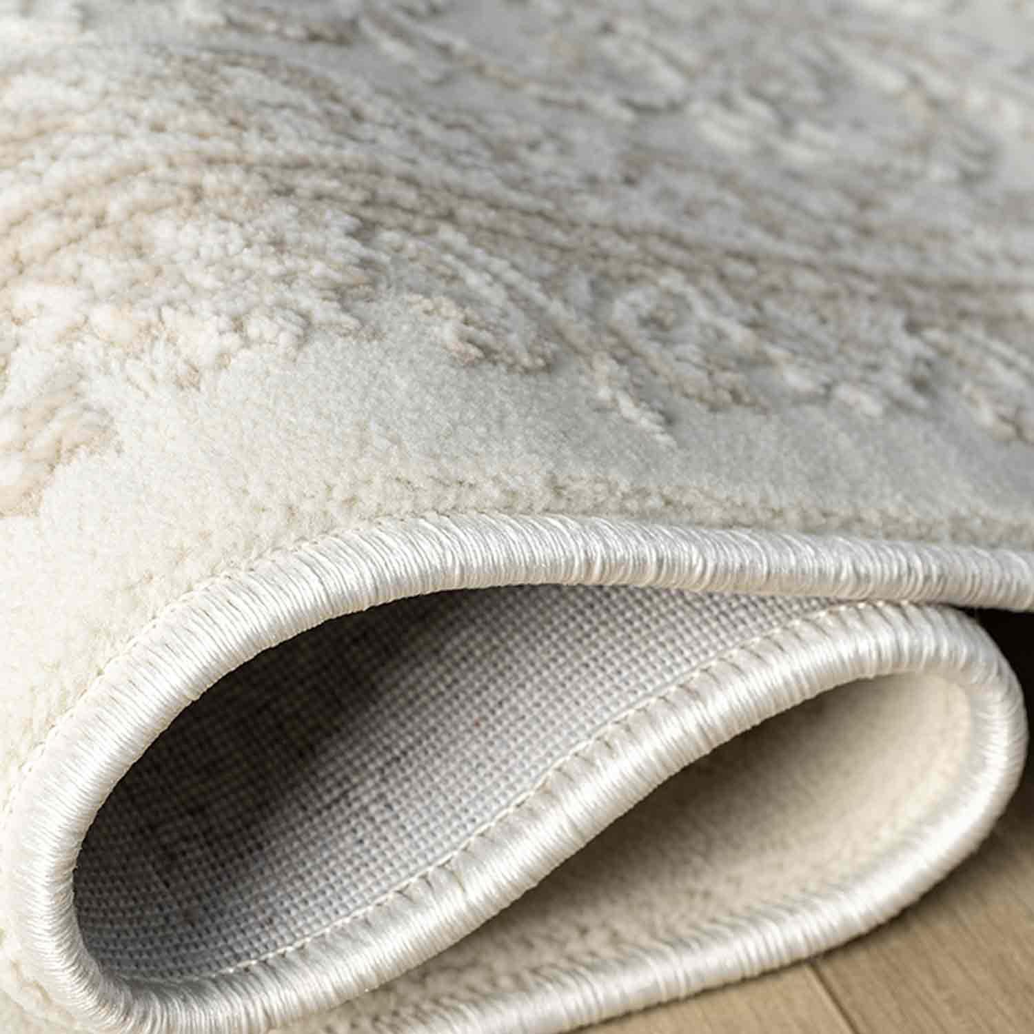 Krem Bej Klasik Medallion Desenli Halı