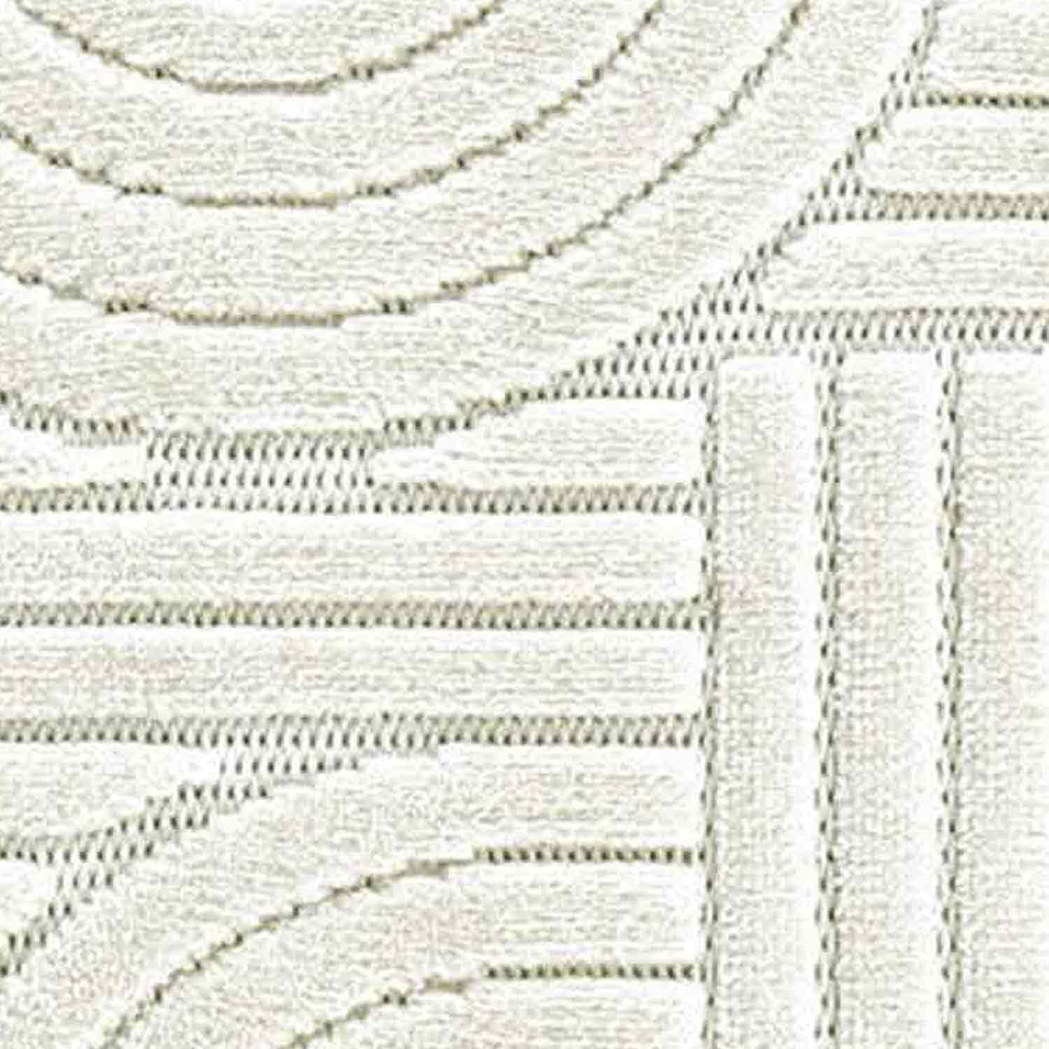 Krem Beyaz Geometrik Desenli Modern Halı