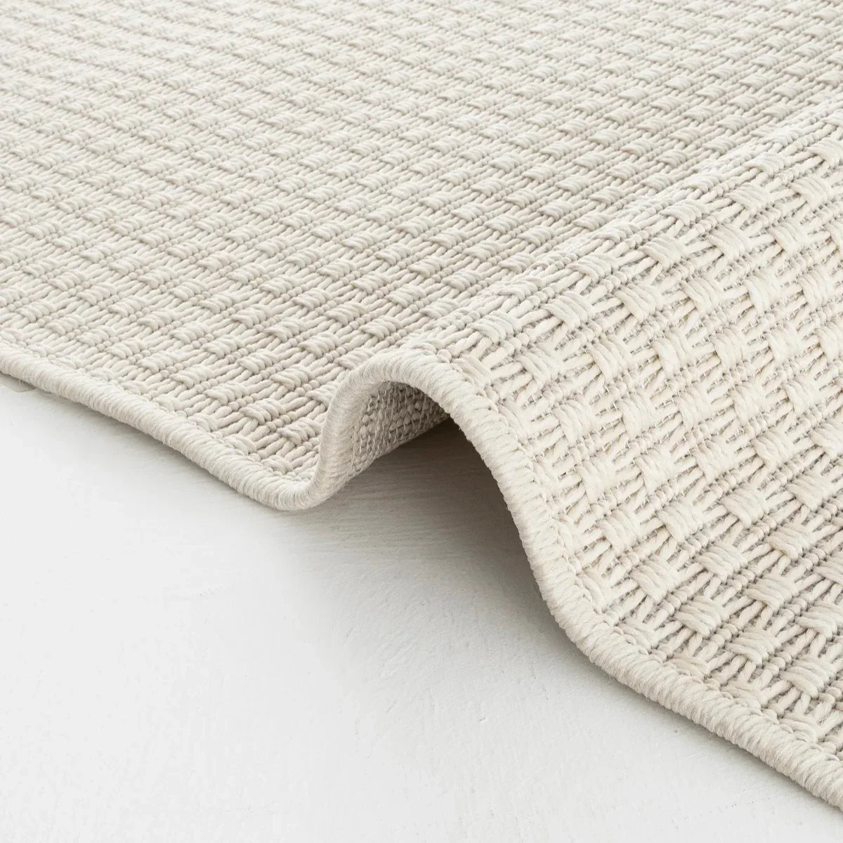 Krem Beyaz Hasır Dokulu Modern Halı