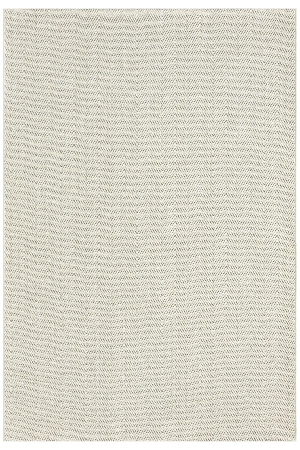 Krem Beyaz Kılçık Desenli Modern Halı