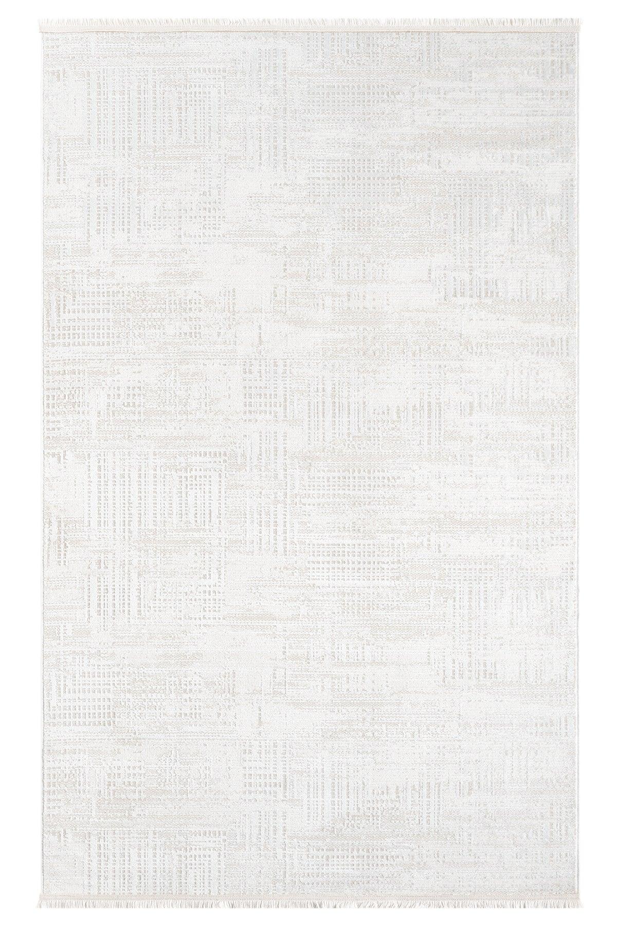 Krem Beyaz Soyut Çizgisel Modern Halı