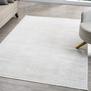 Krem Beyaz Soyut Çizgisel Modern Halı