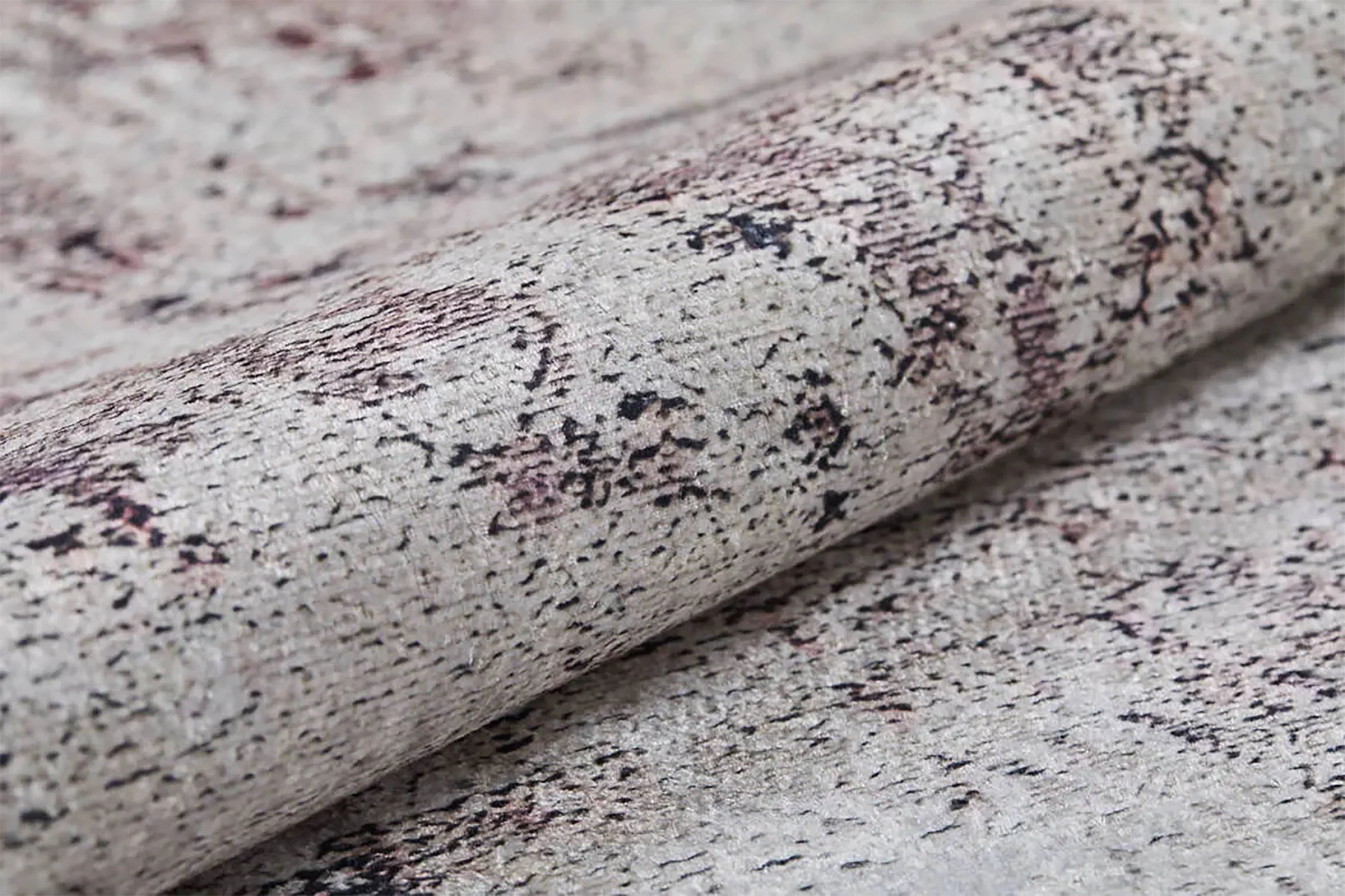 Krem, Bordo ve Gri Modern Soyut Sanat Halısı