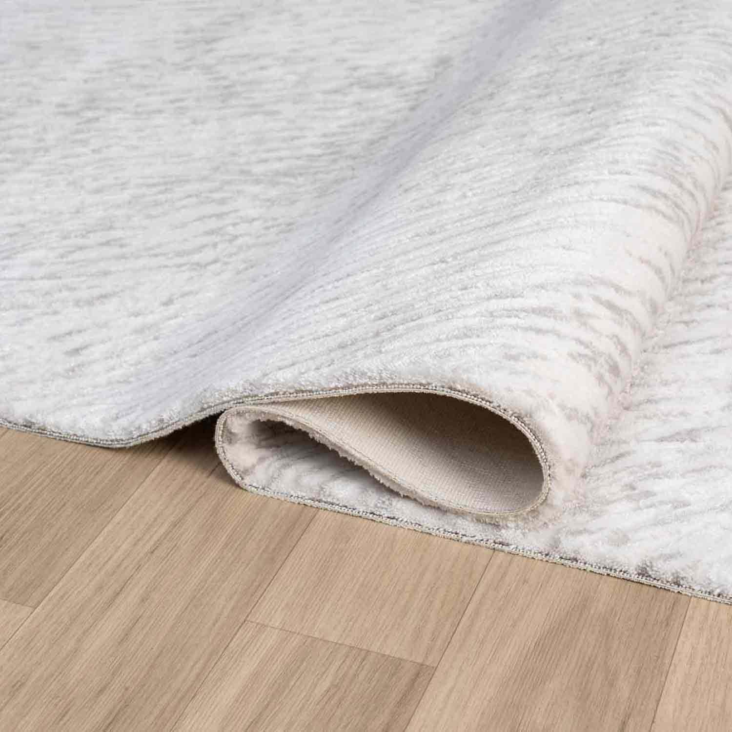 Krem Gri Soyut Çizgili Modern Halı