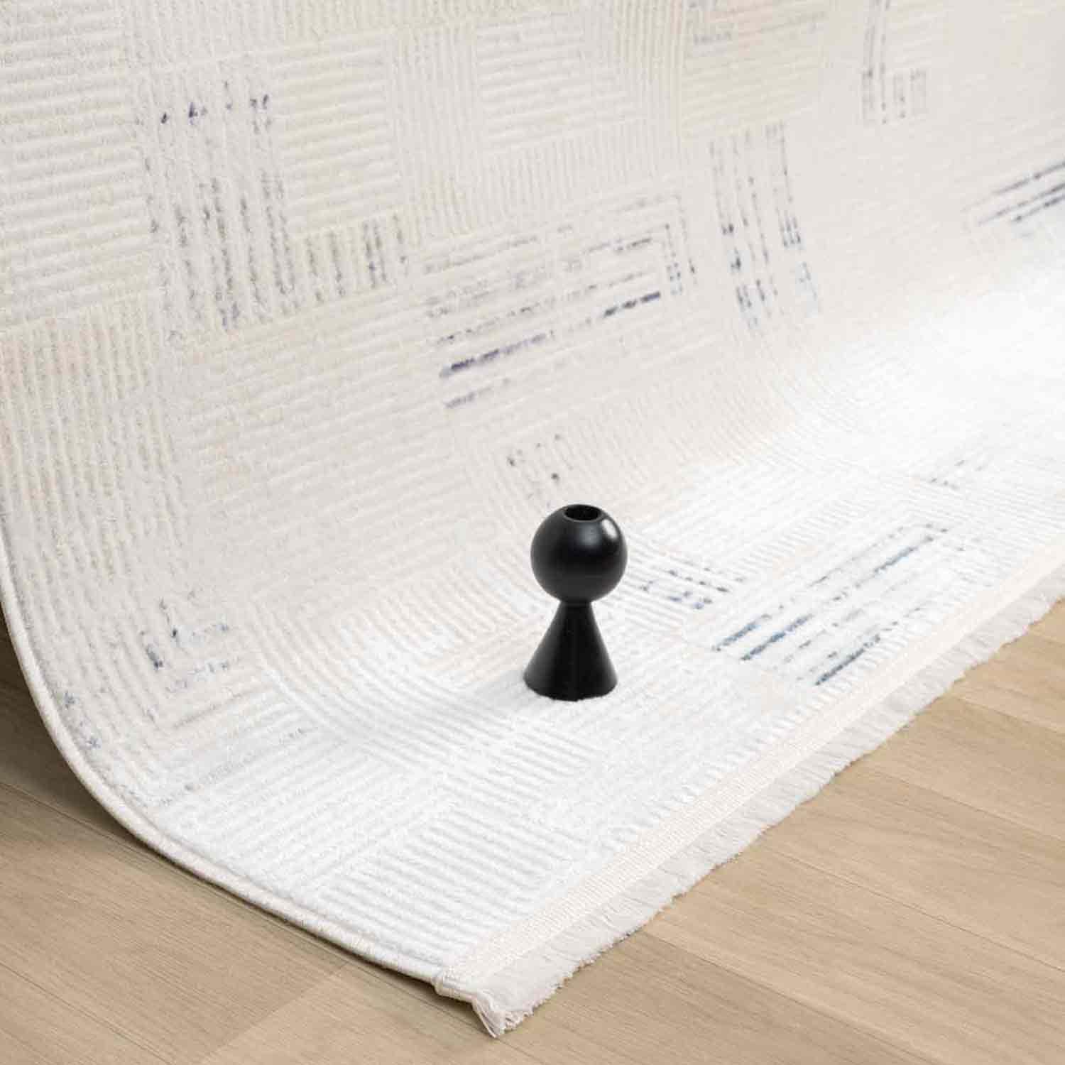 Krem Kahve Ton Sür Ton Geometrik Yıkanabilir Halı