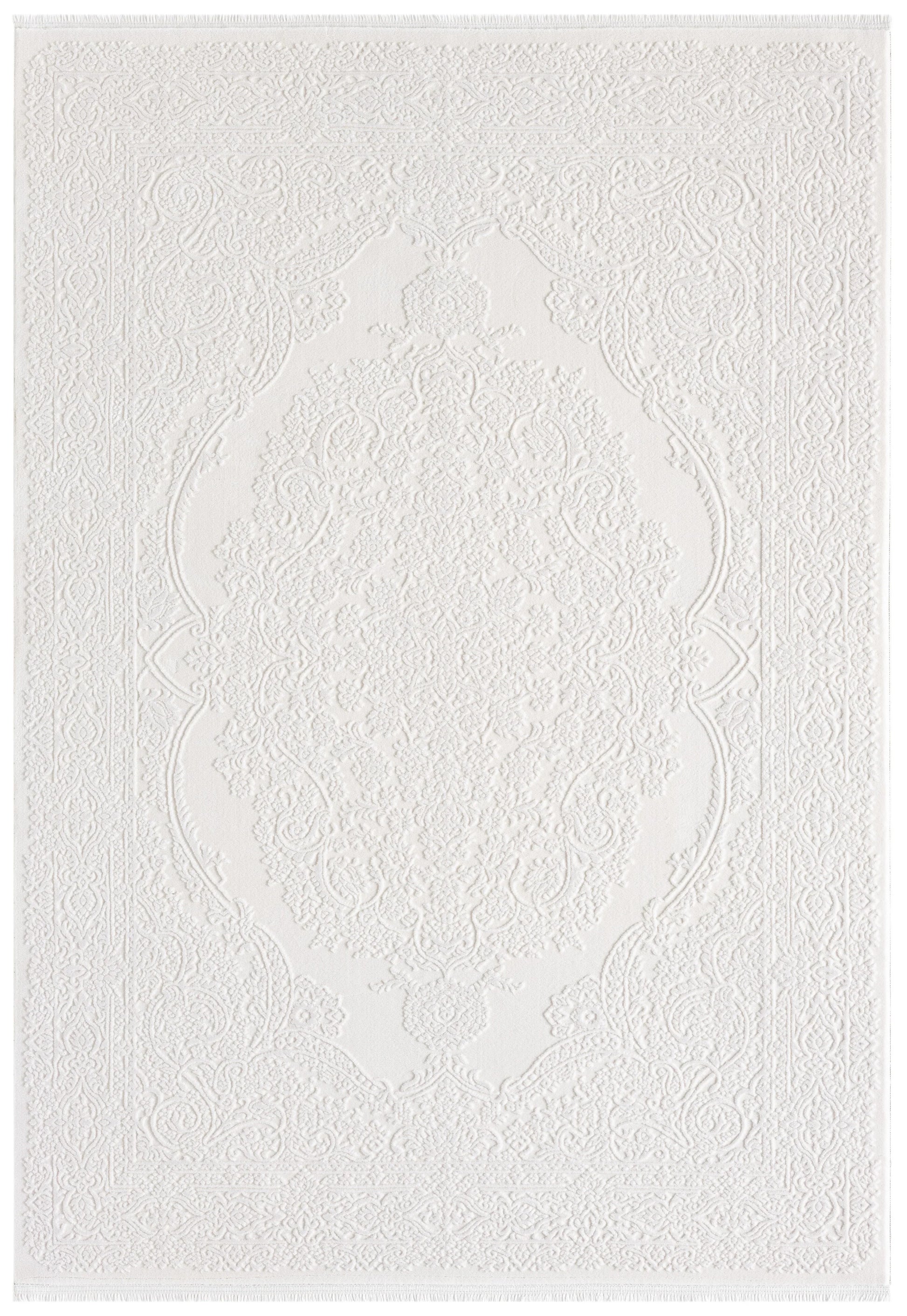 Krem Klasik Madalyon Desenli Halı