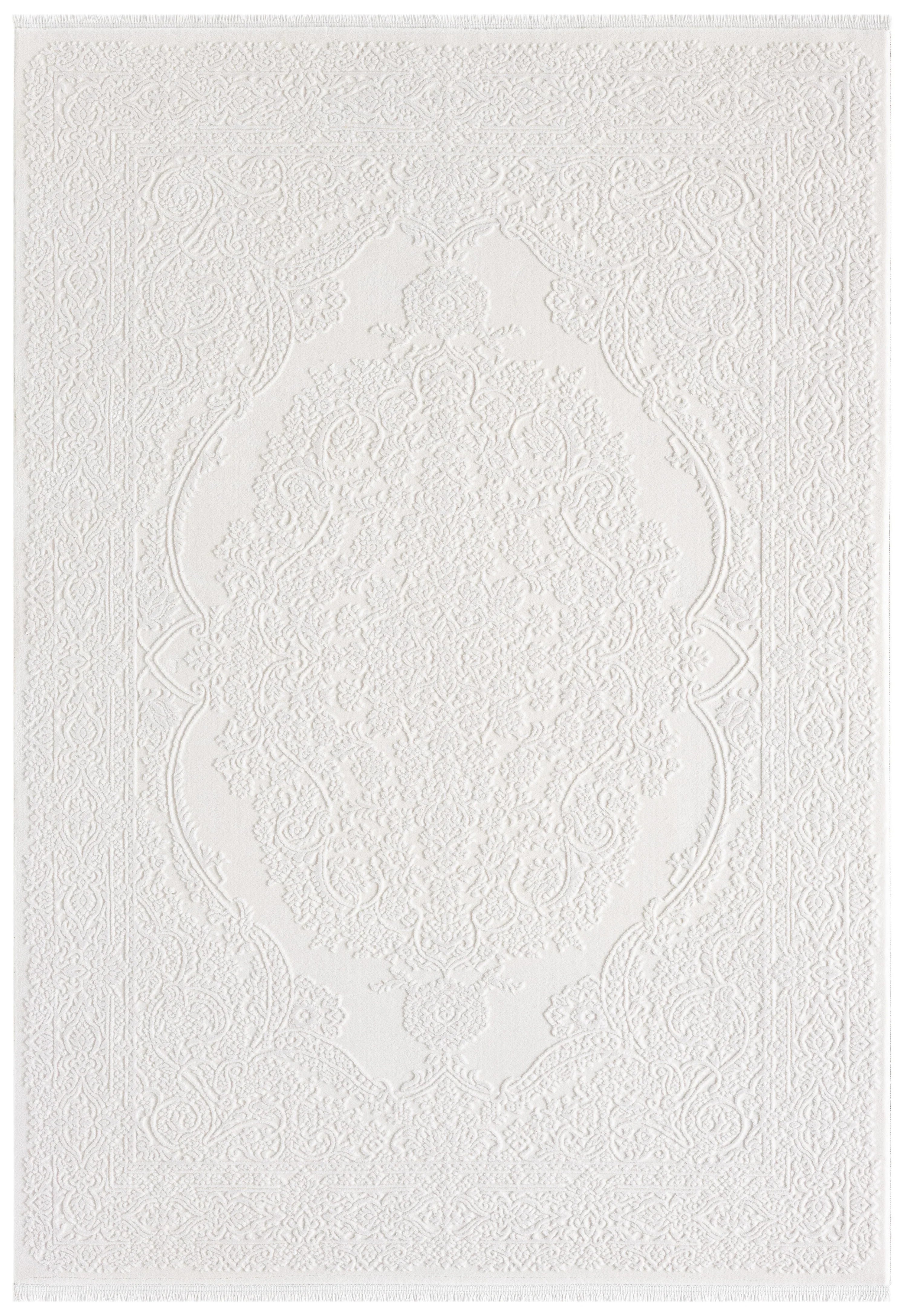 Krem Klasik Madalyon Desenli Halı