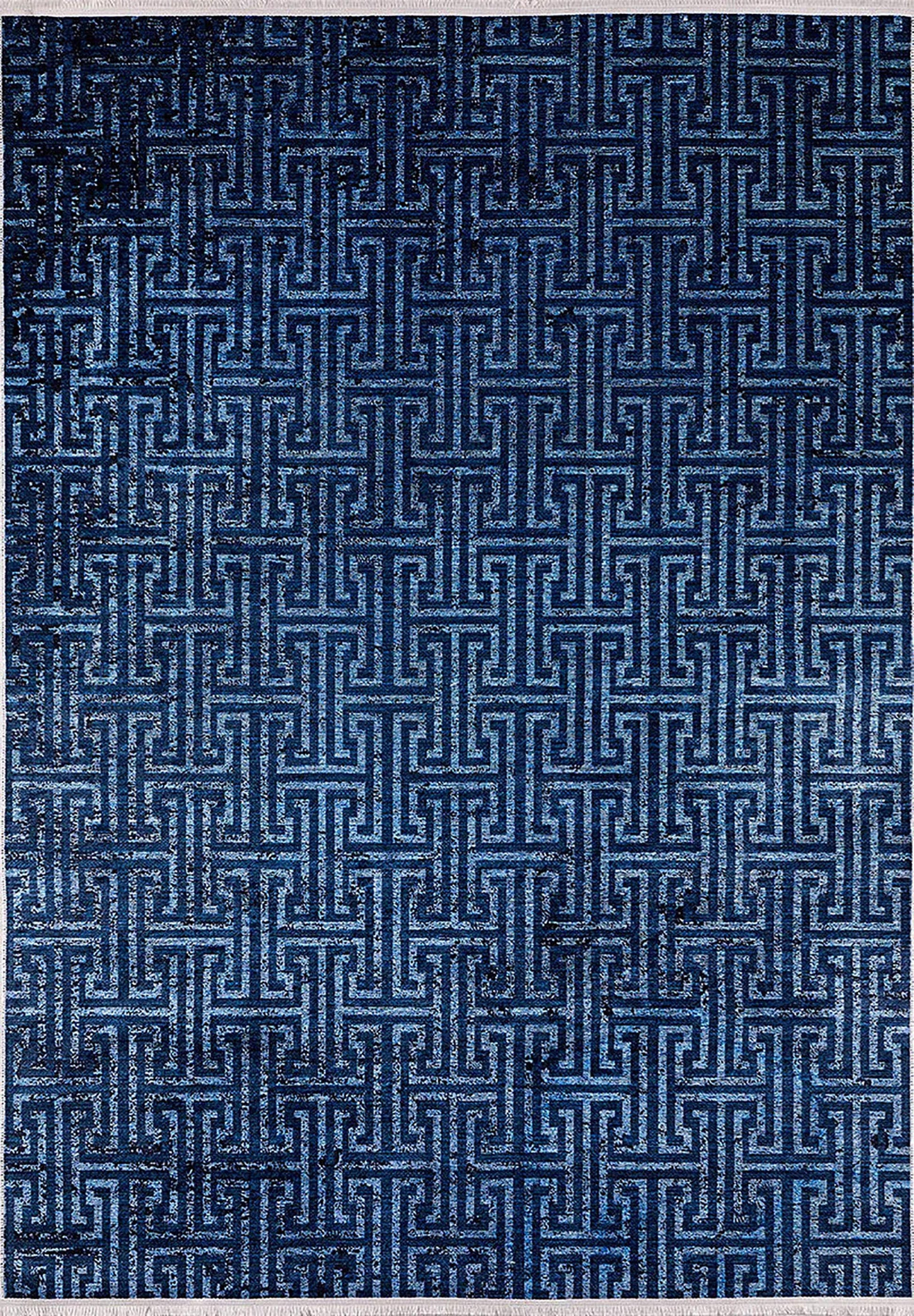 Lacivert Geometrik Modern Halı
