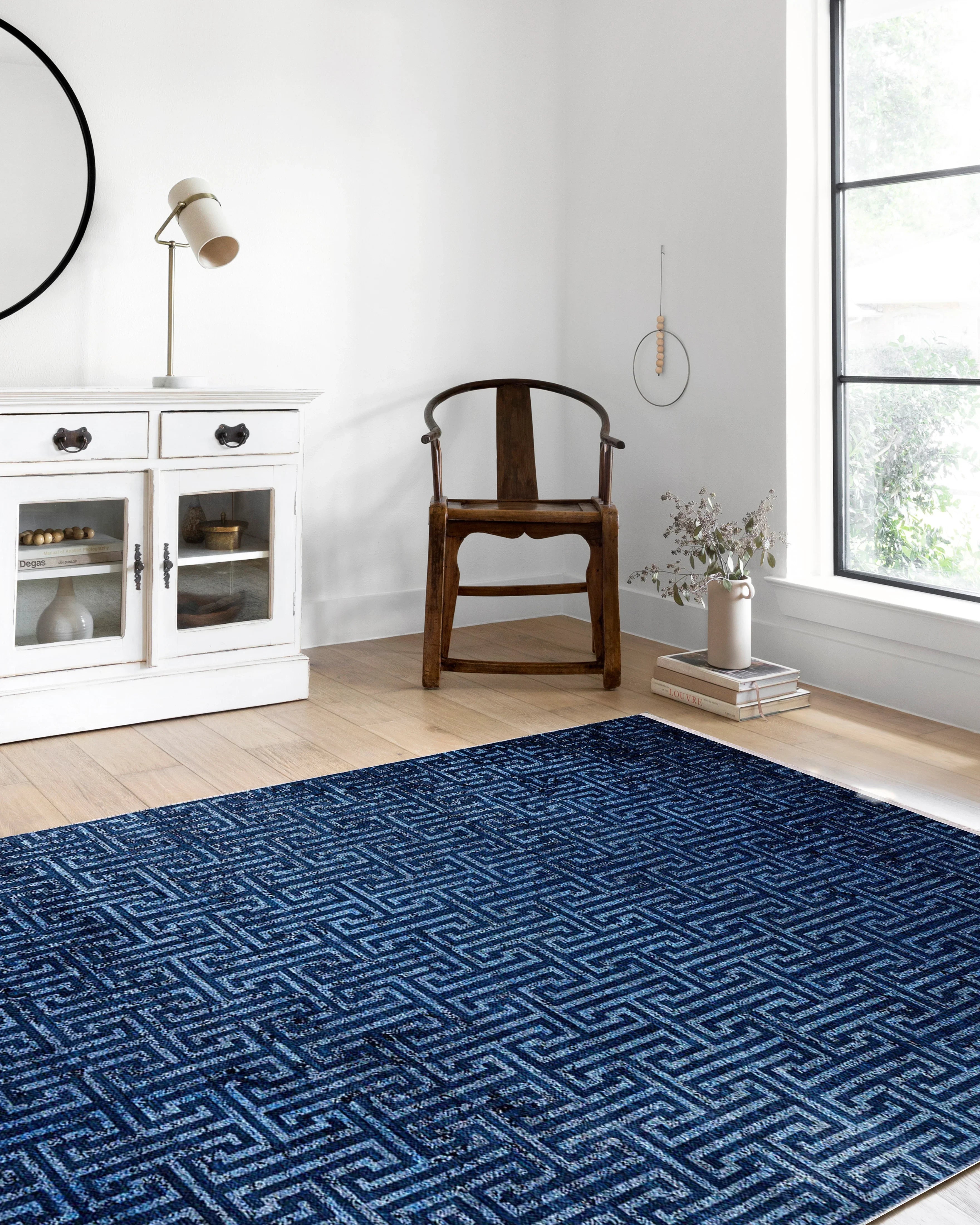 Lacivert Geometrik Modern Halı