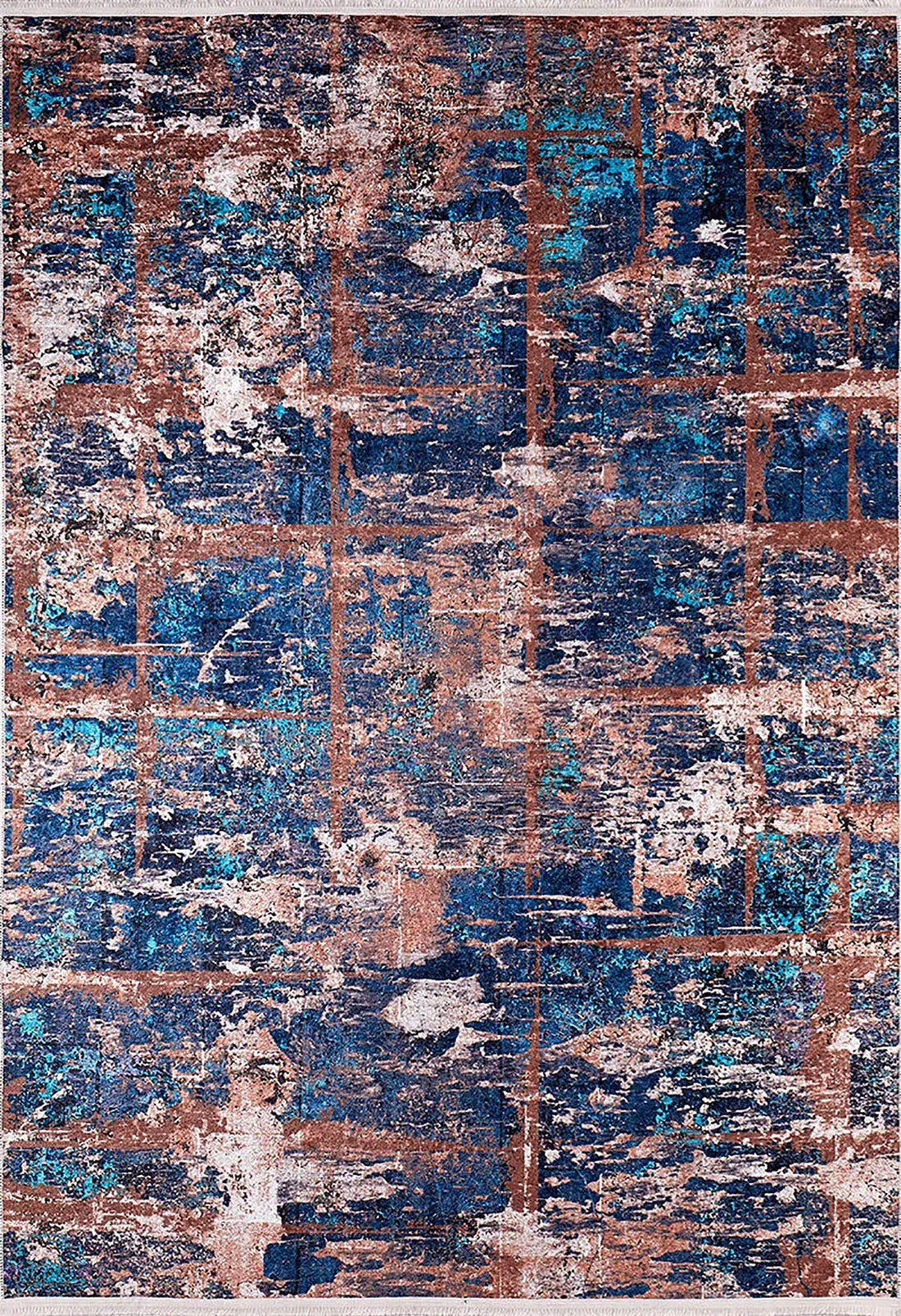 Lacivert Kahverengi Modern Halı