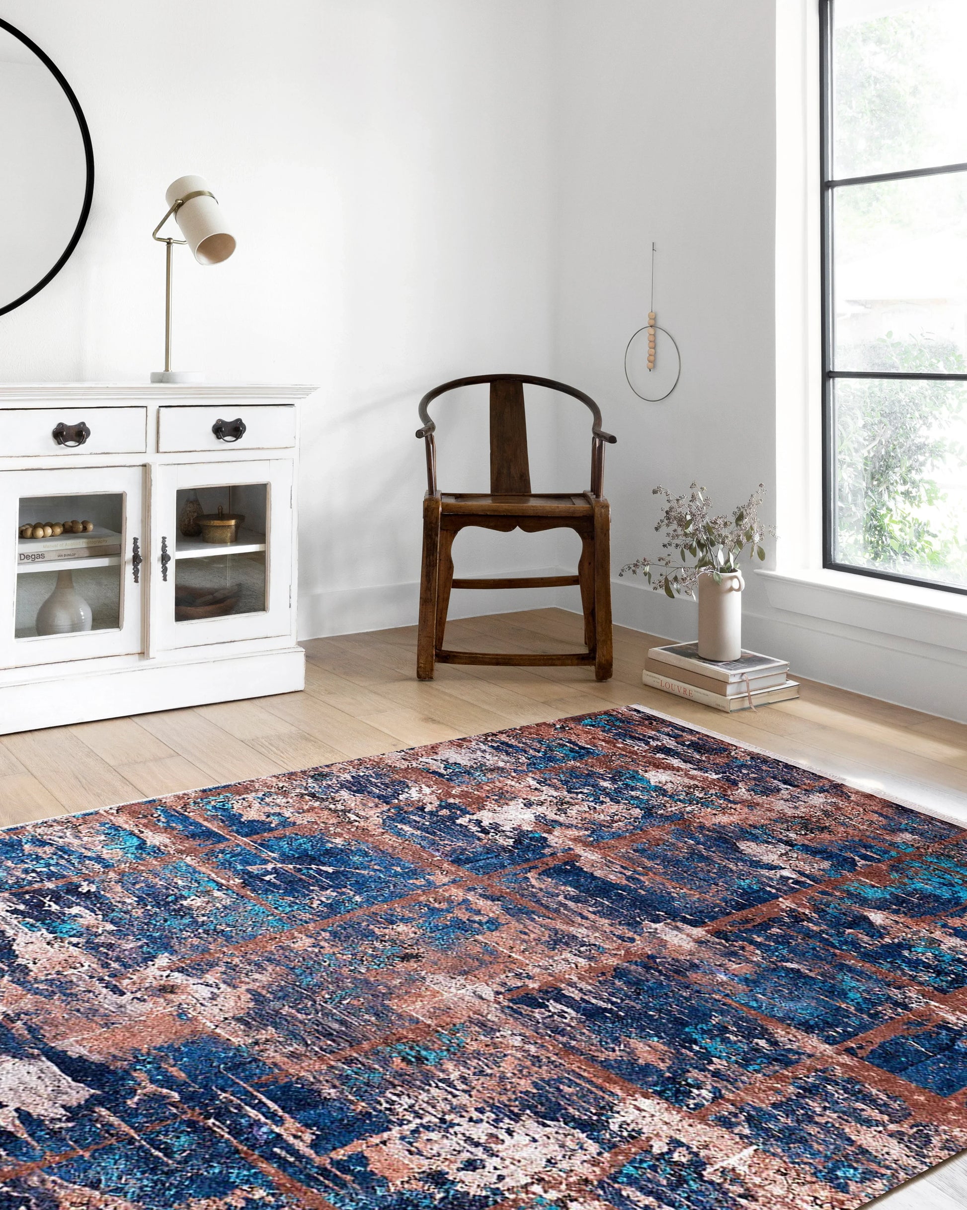 Lacivert Kahverengi Modern Halı