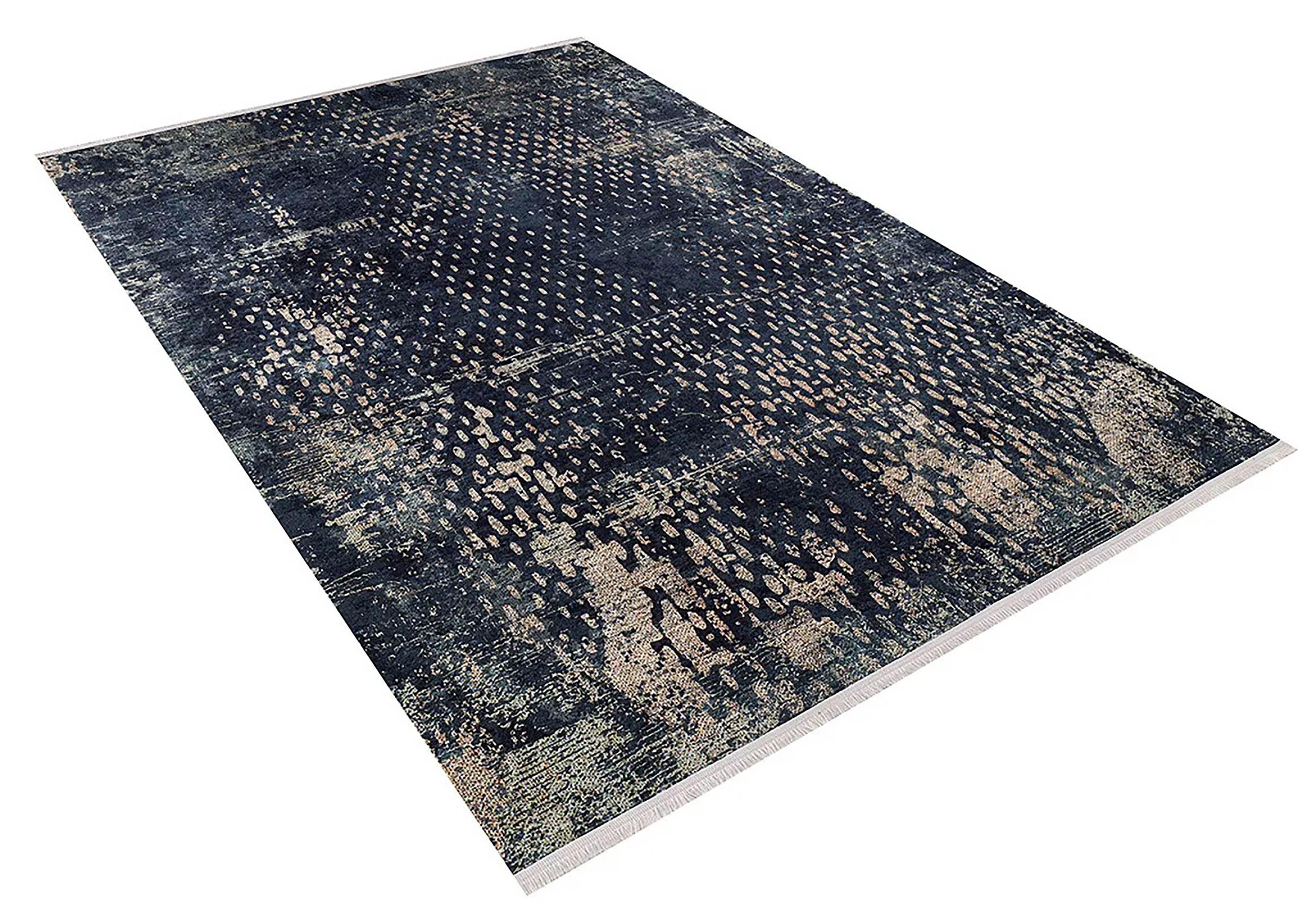 Lacivert Siyah Soyut Desen Modern Halı