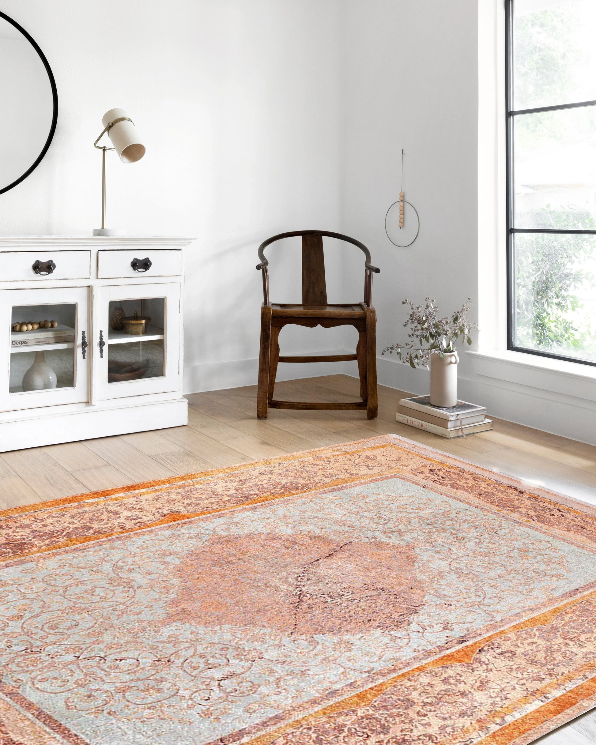 Madalyon Turuncu Krem Halı