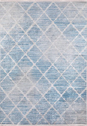 Mavi Geometrik Desenli Modern Halı