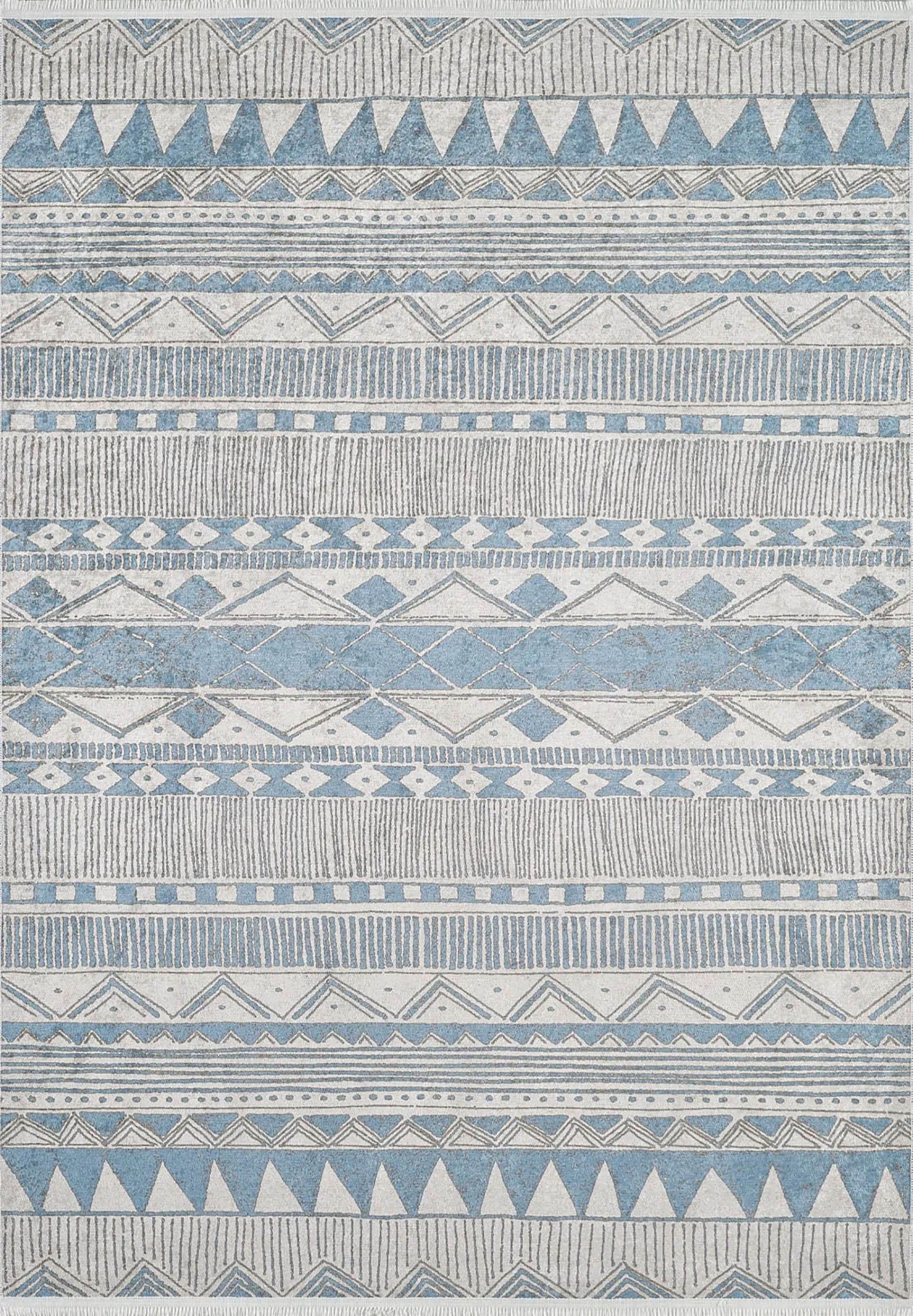 Mavi Geometrik Halı