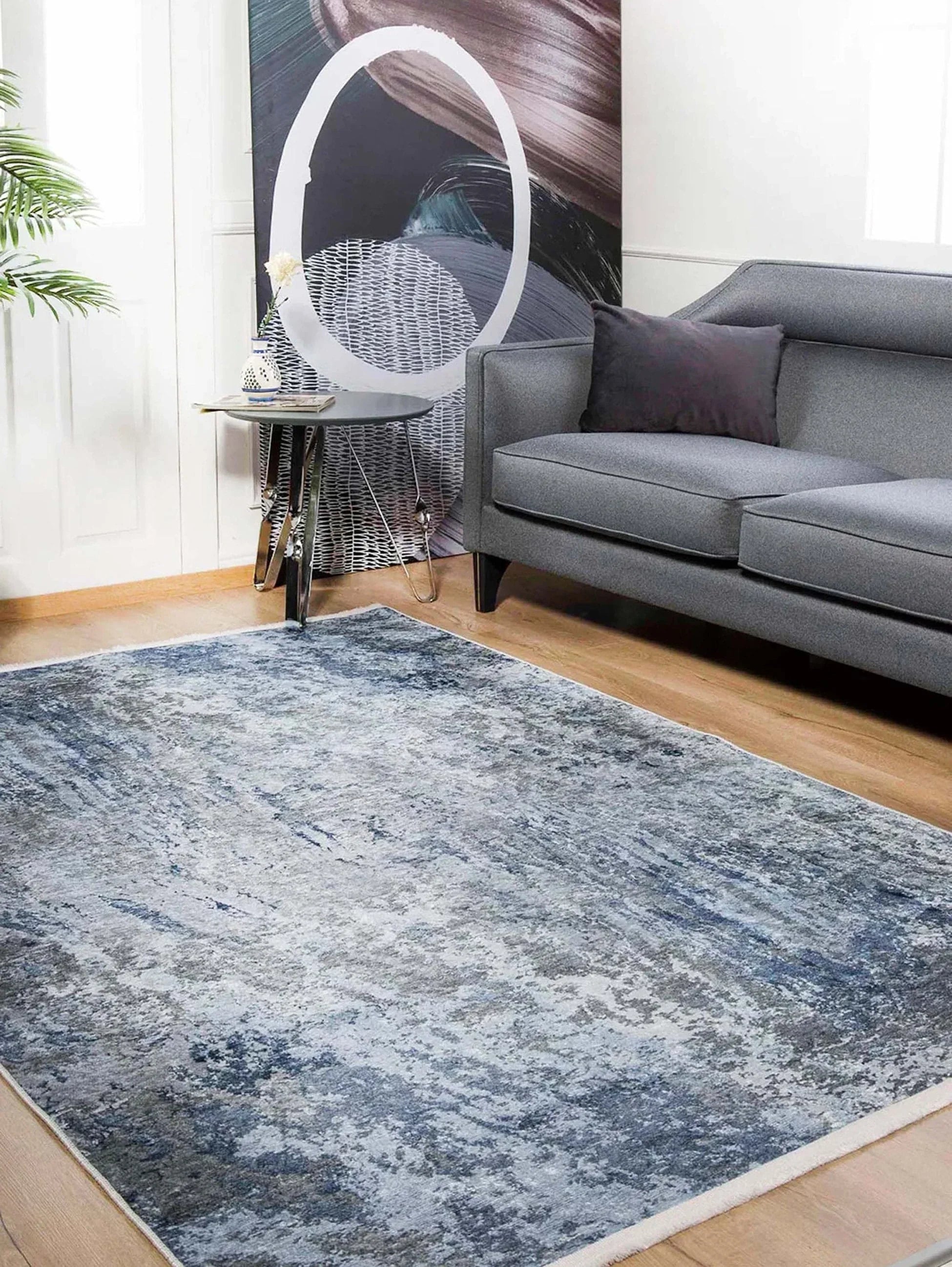 Mavi Gri Modern Halı