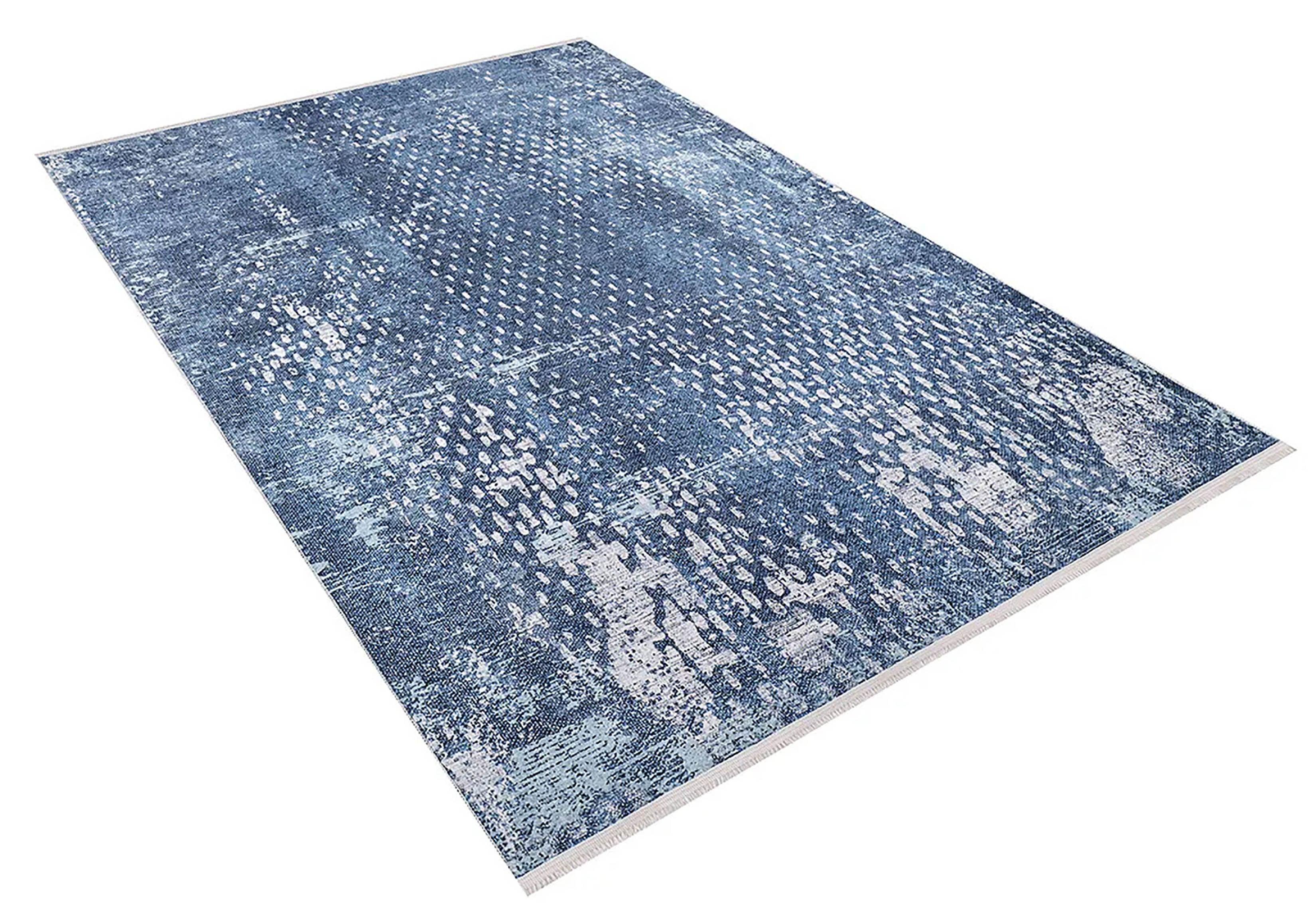 Mavi Soyut Desen Modern Halı