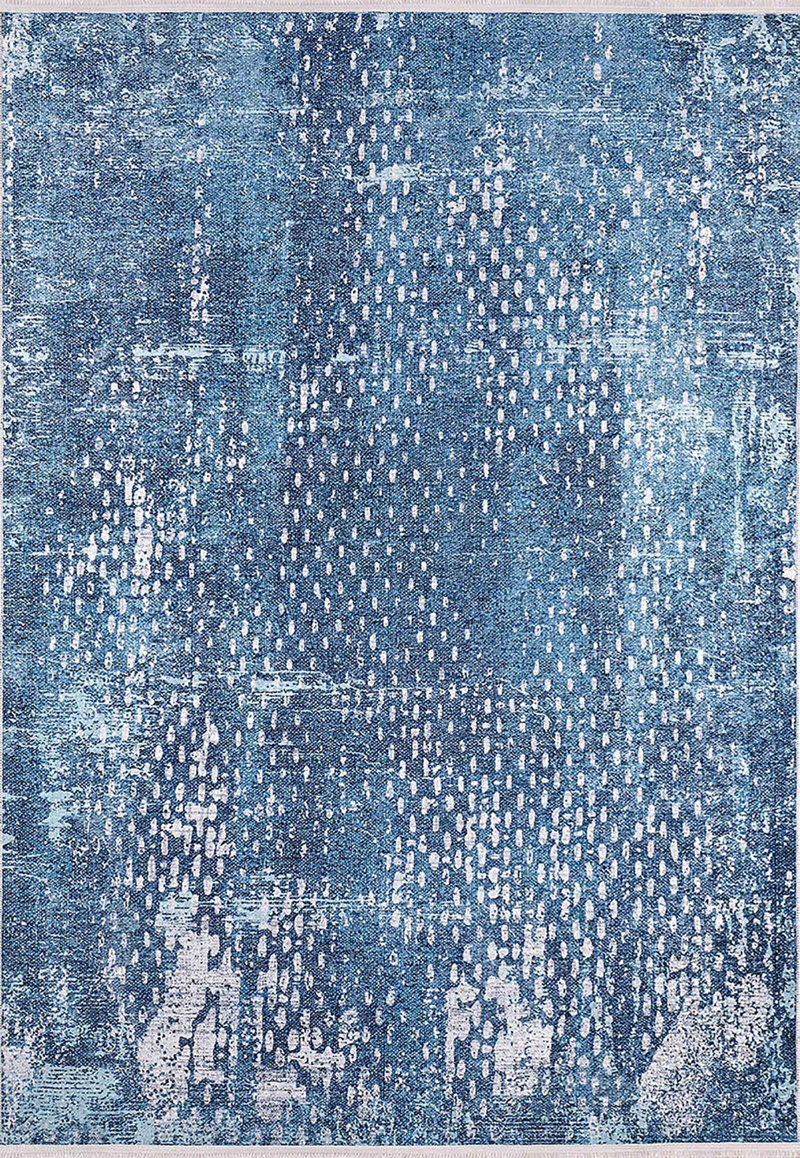 Mavi Soyut Desen Modern Halı