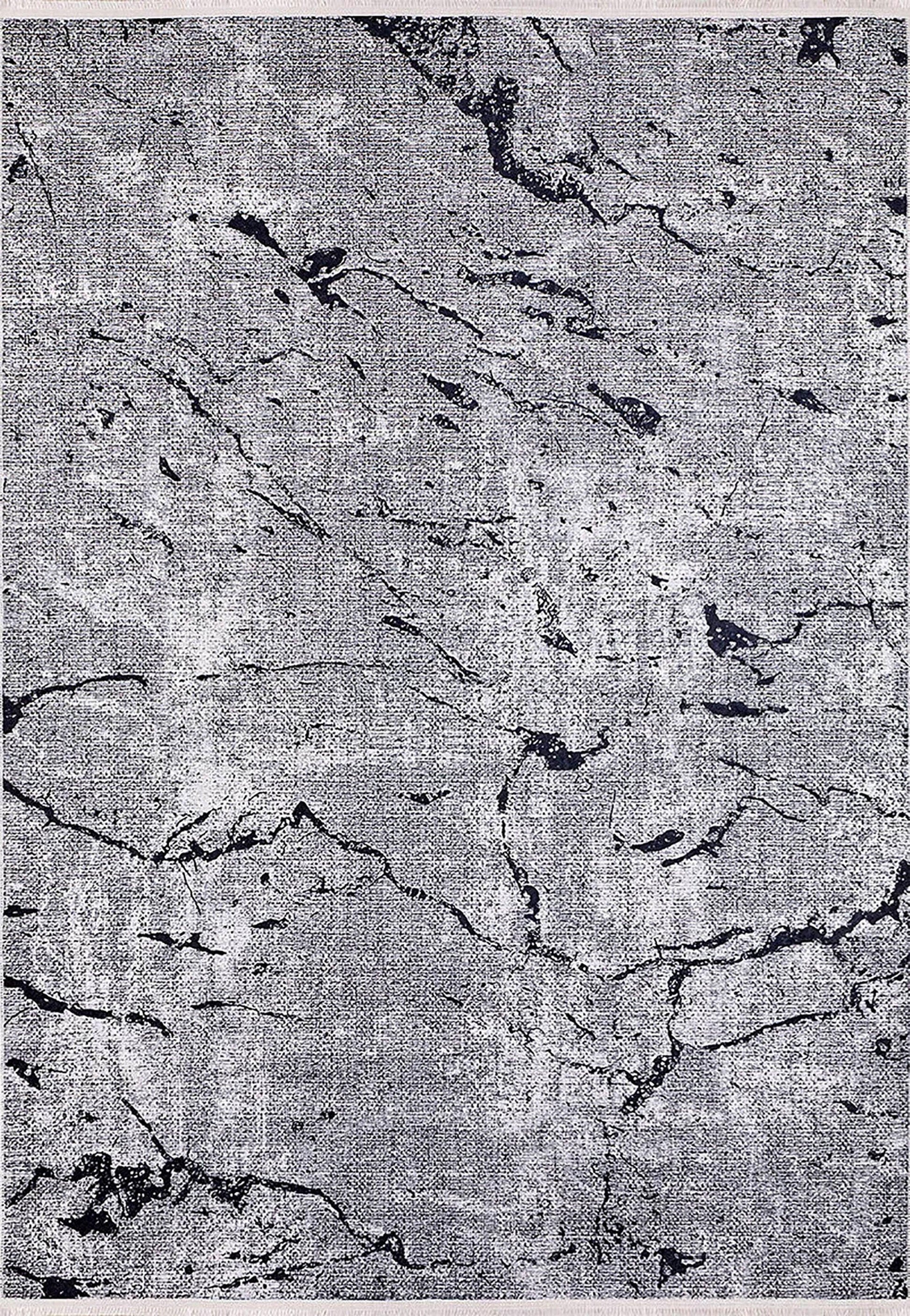 Mermer Desenli Gri Halı