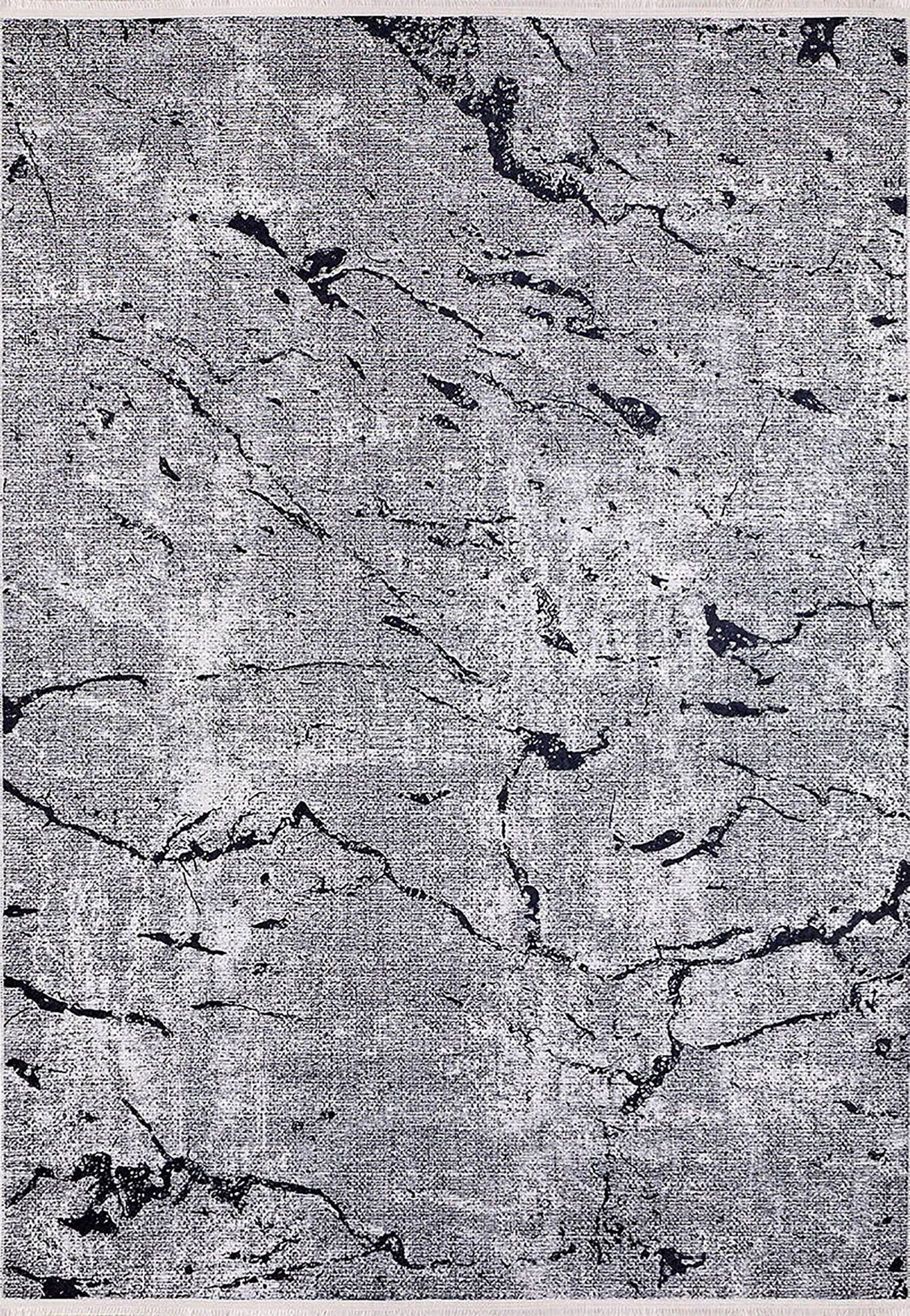 Mermer Desenli Gri Halı
