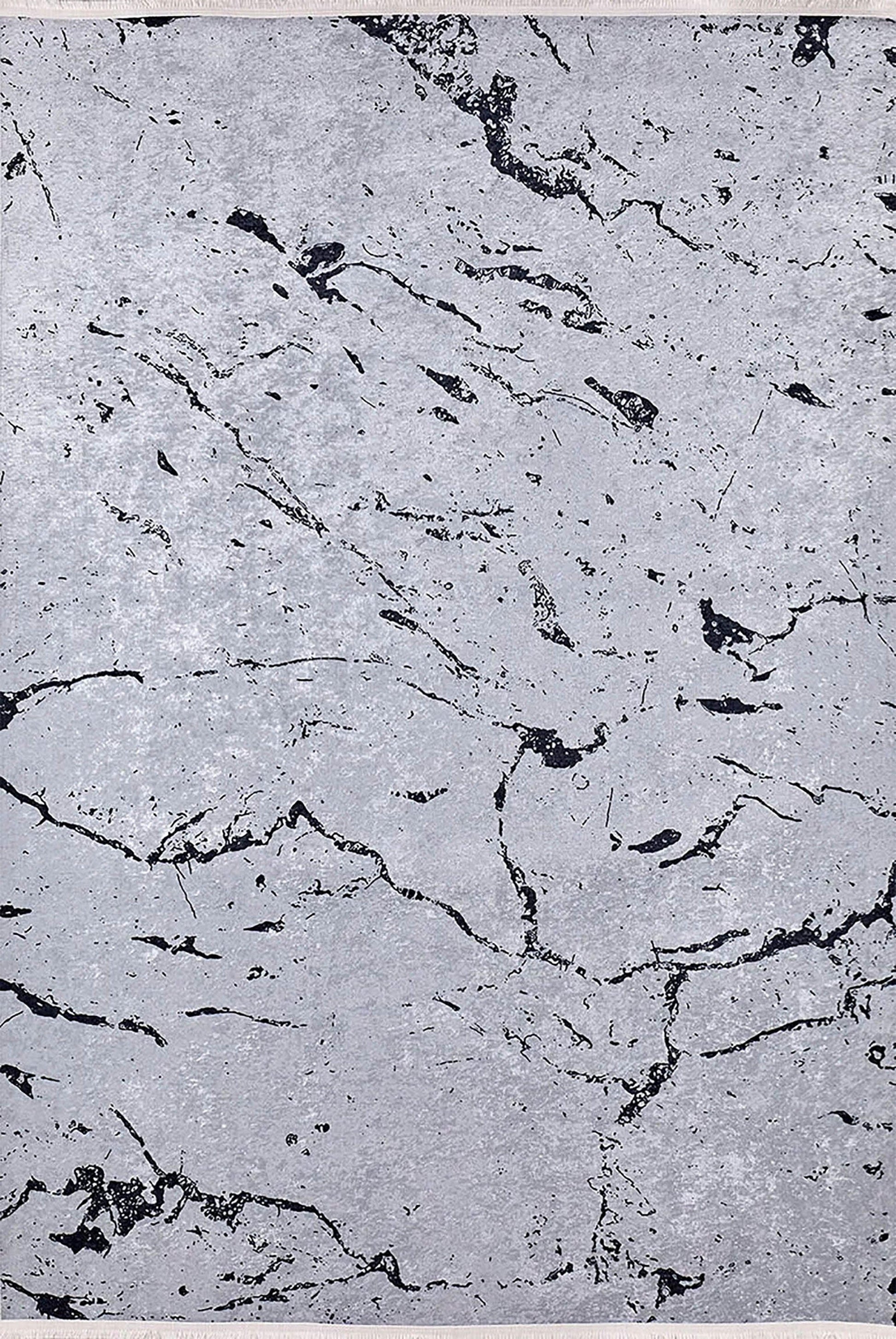 Mermer Desenli Gri Modern Halı