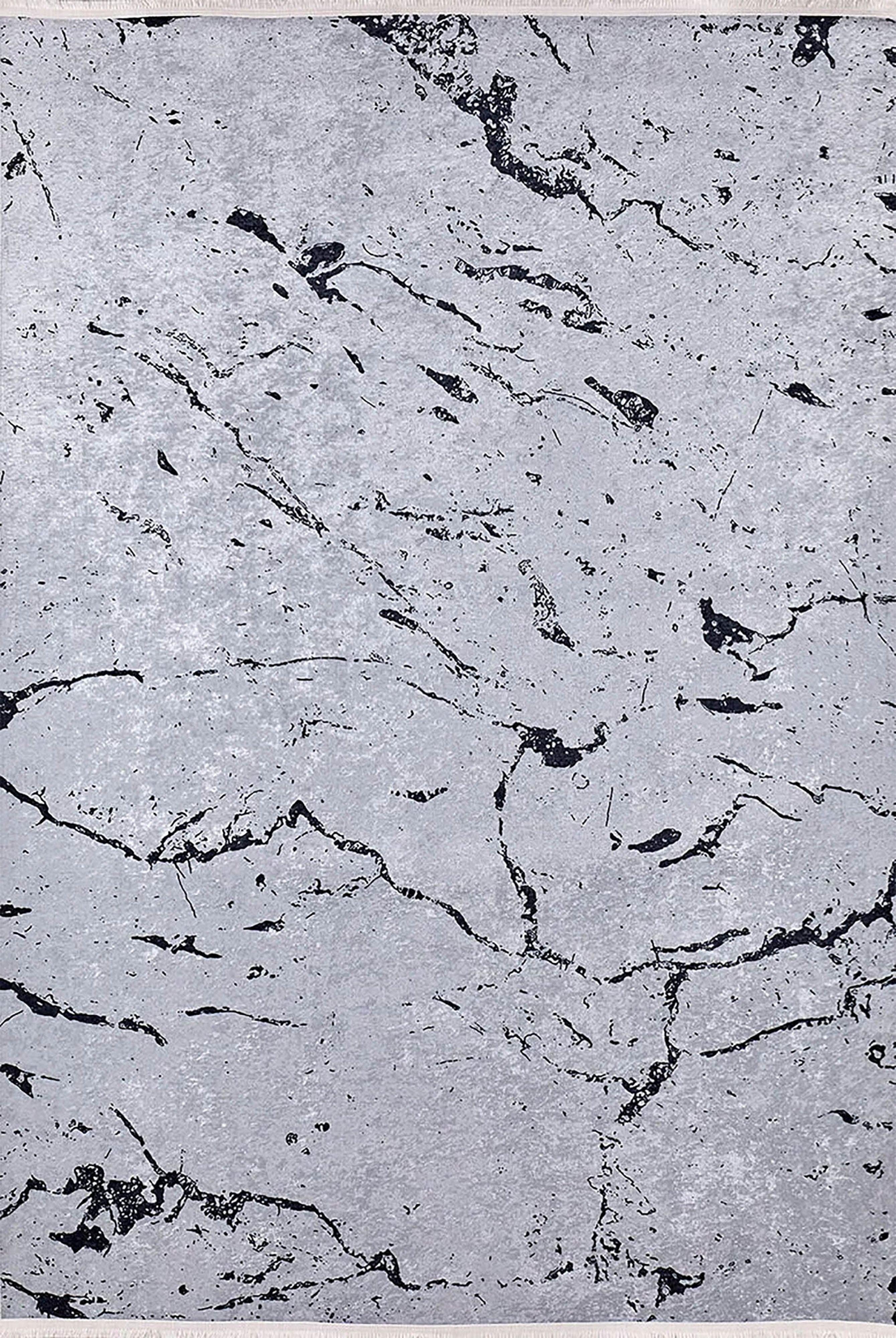 Mermer Desenli Gri Modern Halı