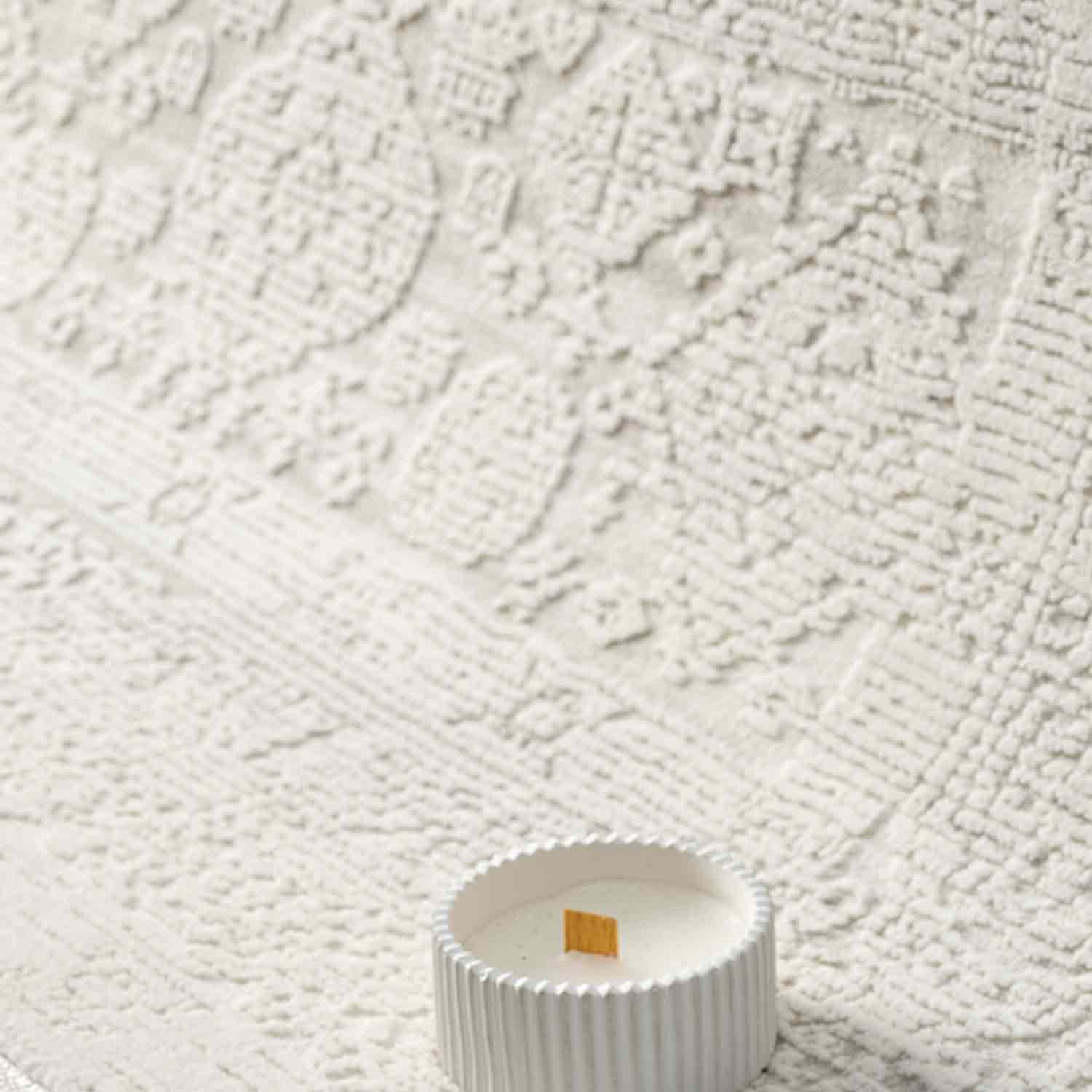 Minimal Krem Eskitme Desenli Halı