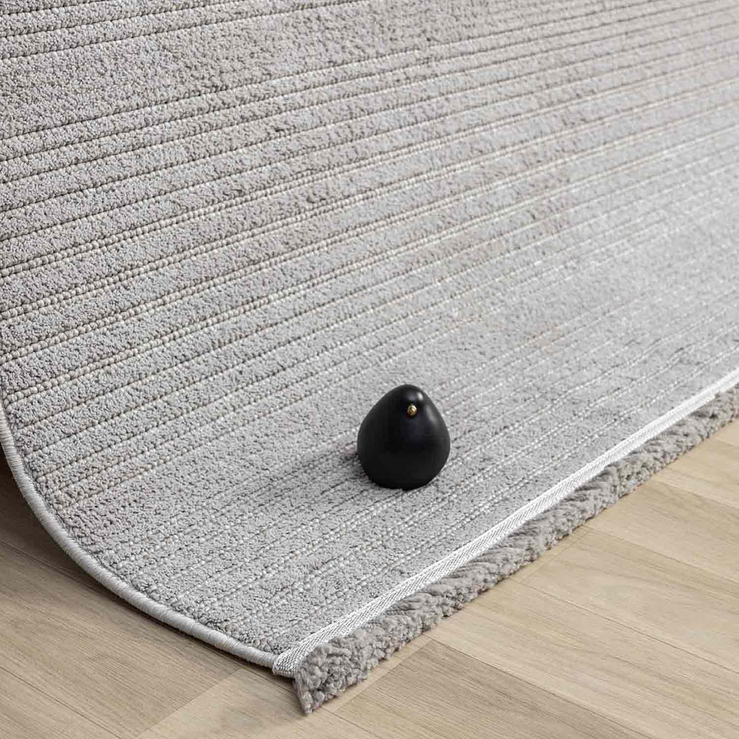 Minimalist Fitil Dokulu Kirli Gri Halısı