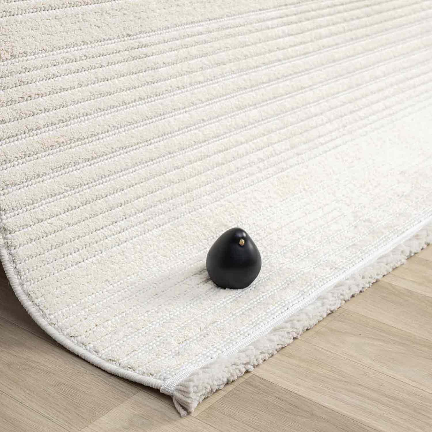 Minimalist Fitil Dokulu Kirli Krem Halısı