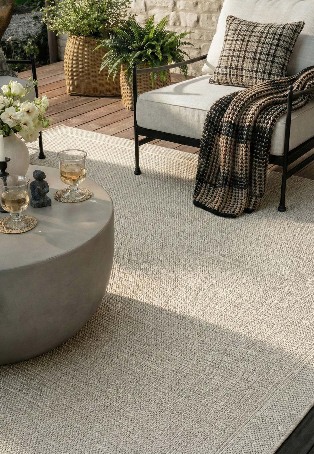 Minimalist Krem Beyaz Sisal Halı - FM02W