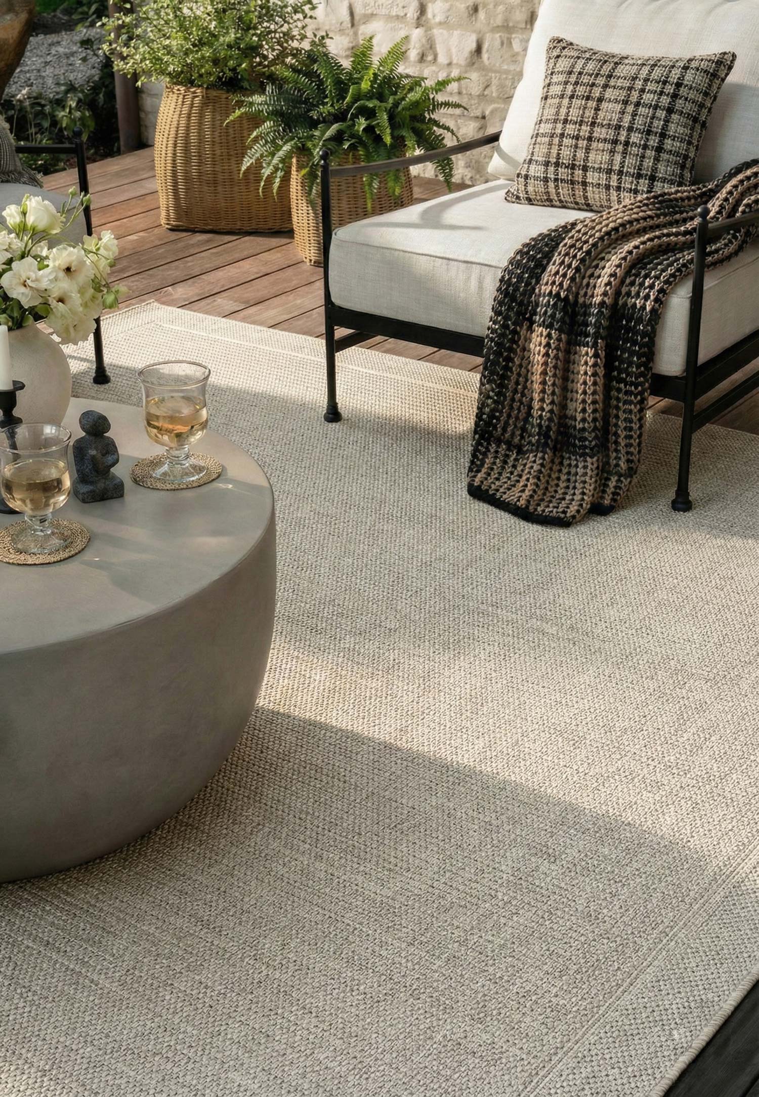 Minimalist Krem Beyaz Sisal Halı - FM02W
