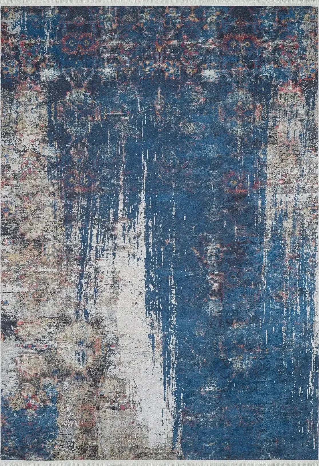 Modern Abstre Mavi Halı