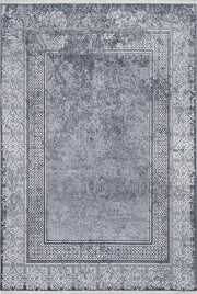 Modern Gri Bordürlü Yıkanabilir Halı
