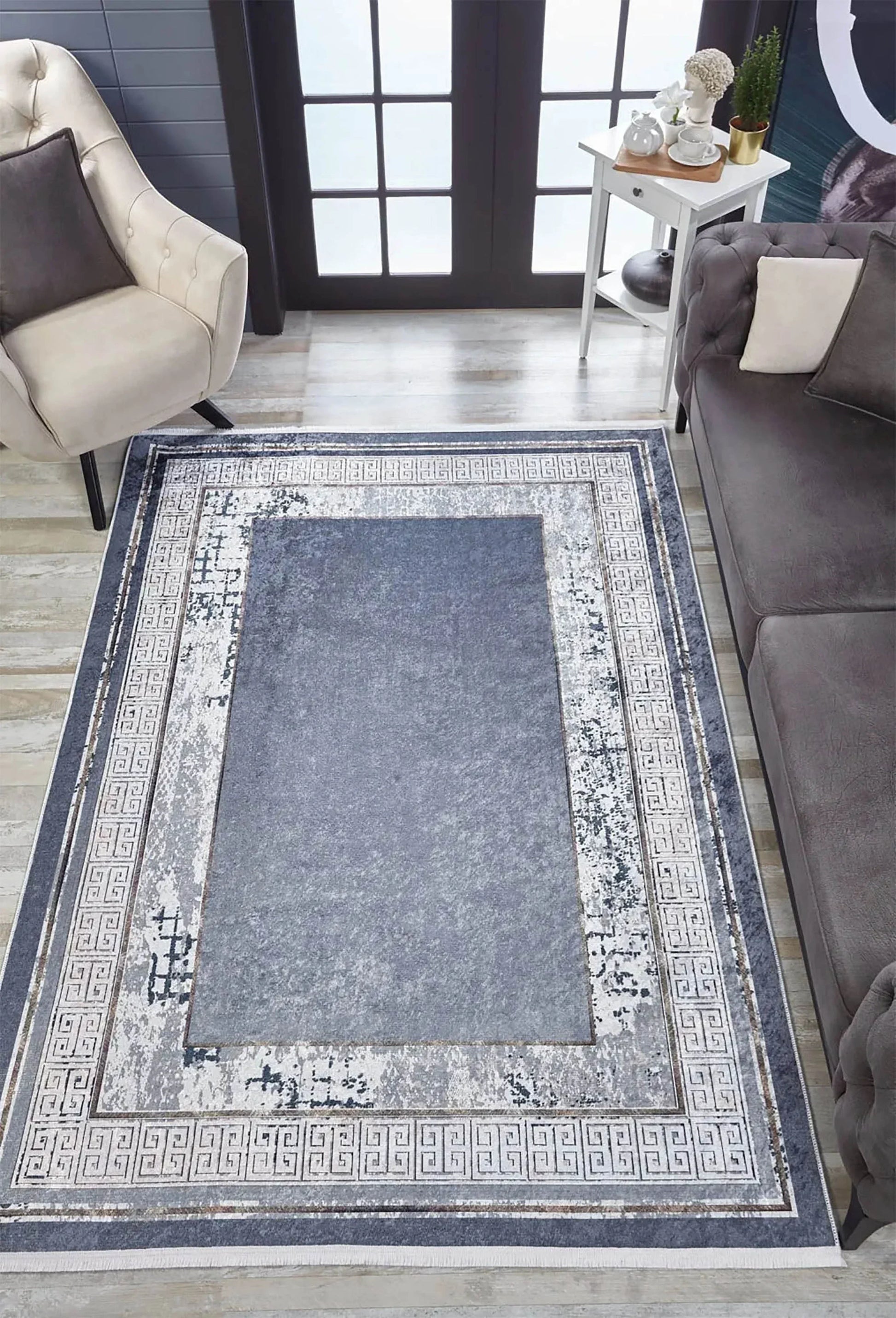 Modern Bordürlü Yunan Anahtar Halı