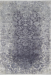 Mor Gri Çiçekli Vintage Geometrik Modern Halı