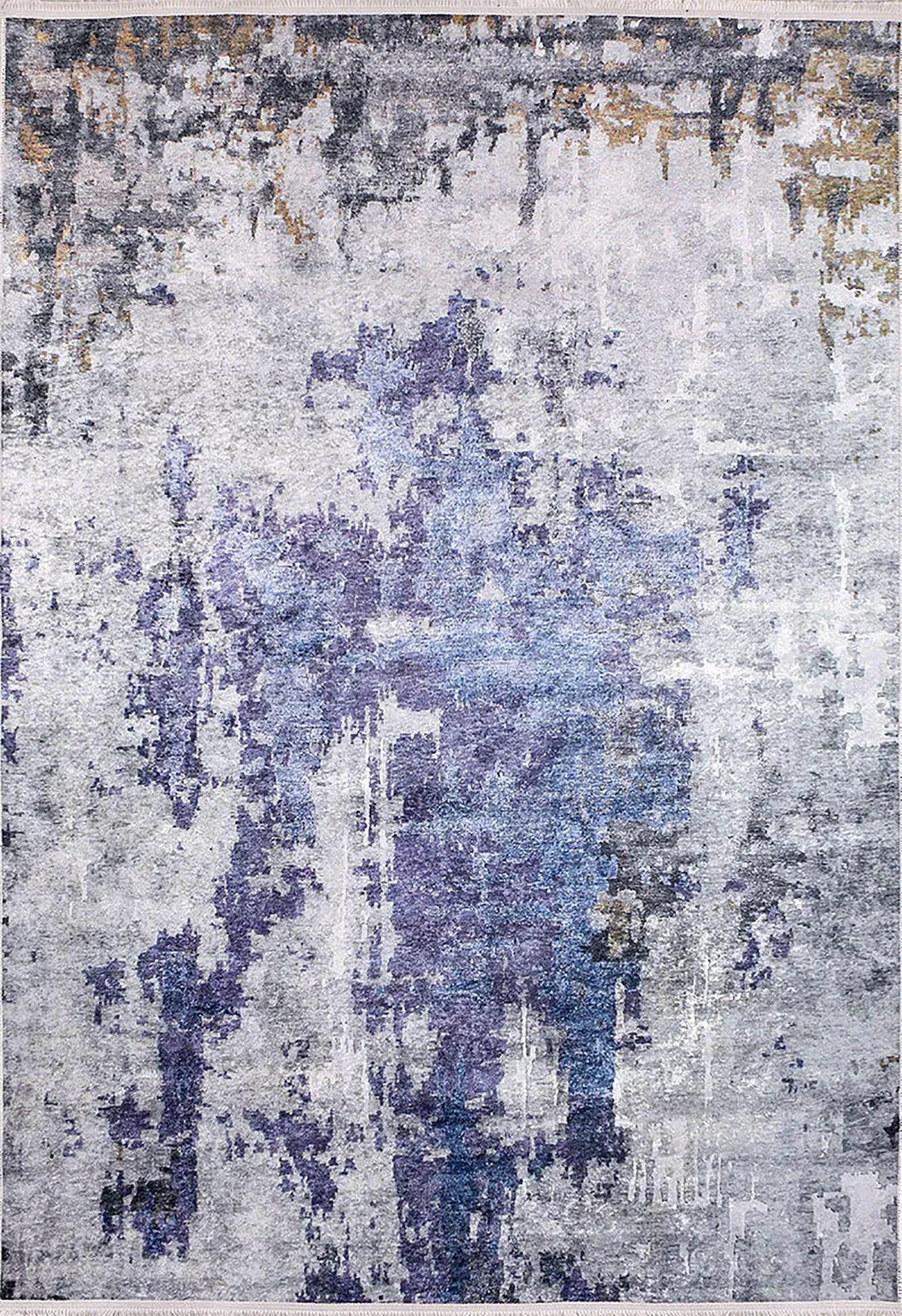 Mor ve Gri Modern Soyut Sanat Halısı